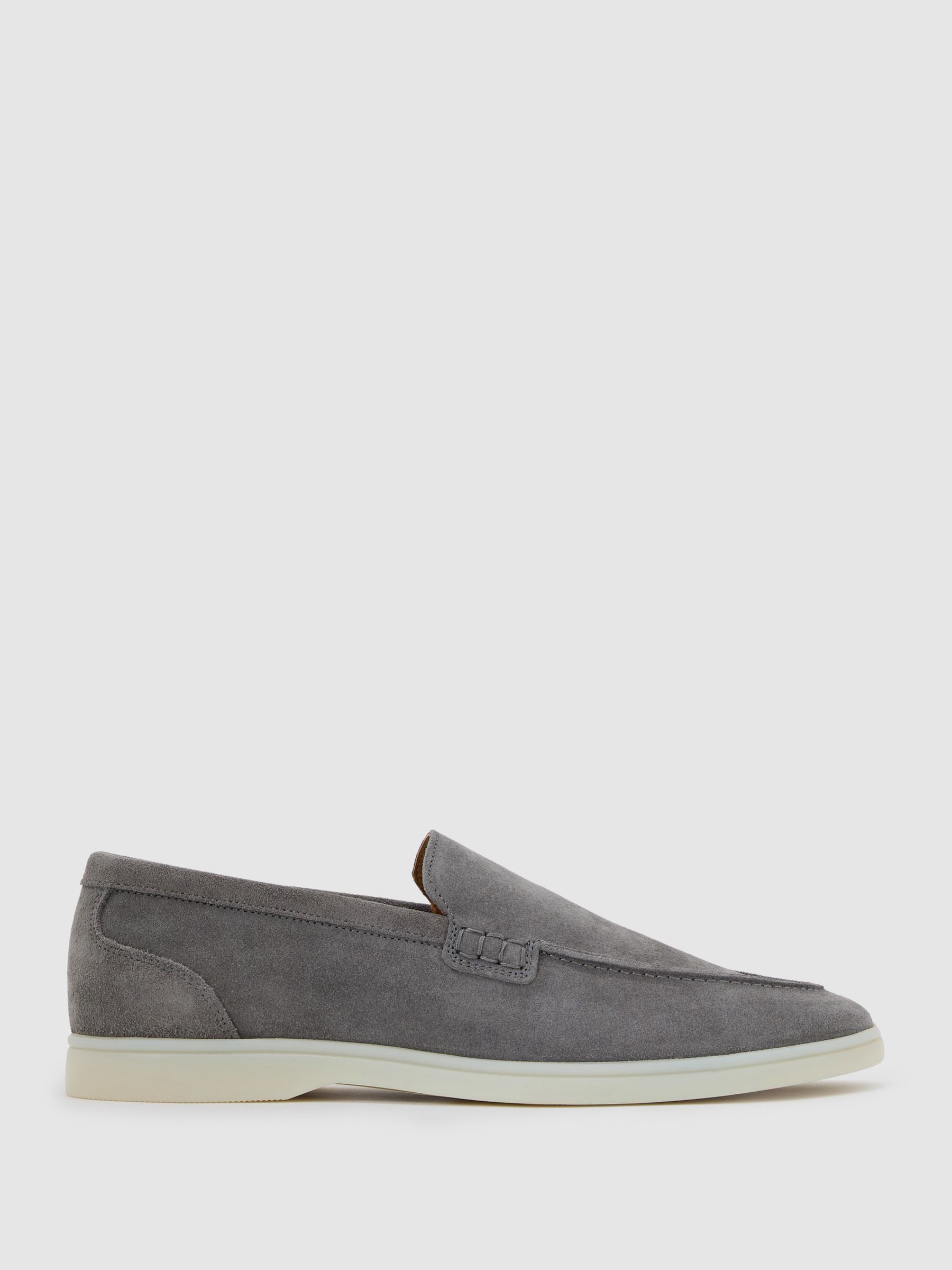 Suede Slip-On Loafers in Frost Grey - Image 1 of 4