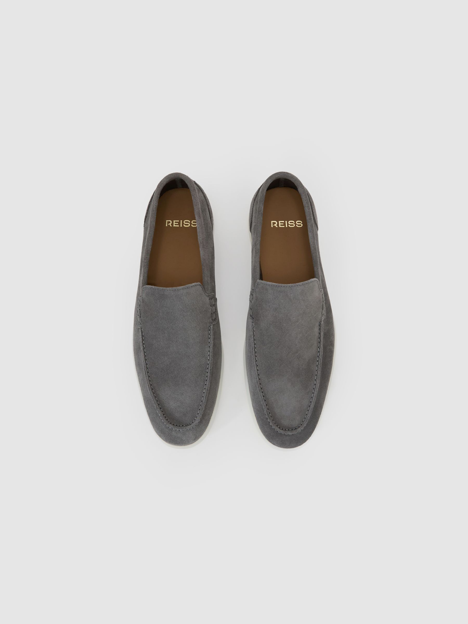 Suede Slip-On Loafers in Frost Grey - Image 2 of 4
