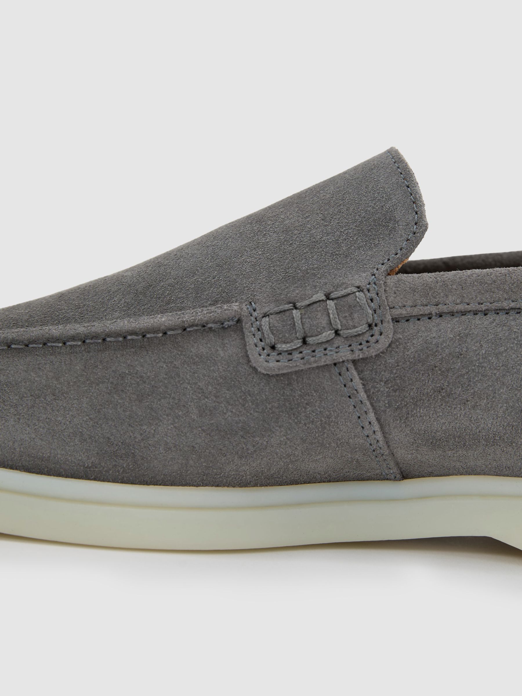 Suede Slip-On Loafers in Frost Grey - Image 4 of 4