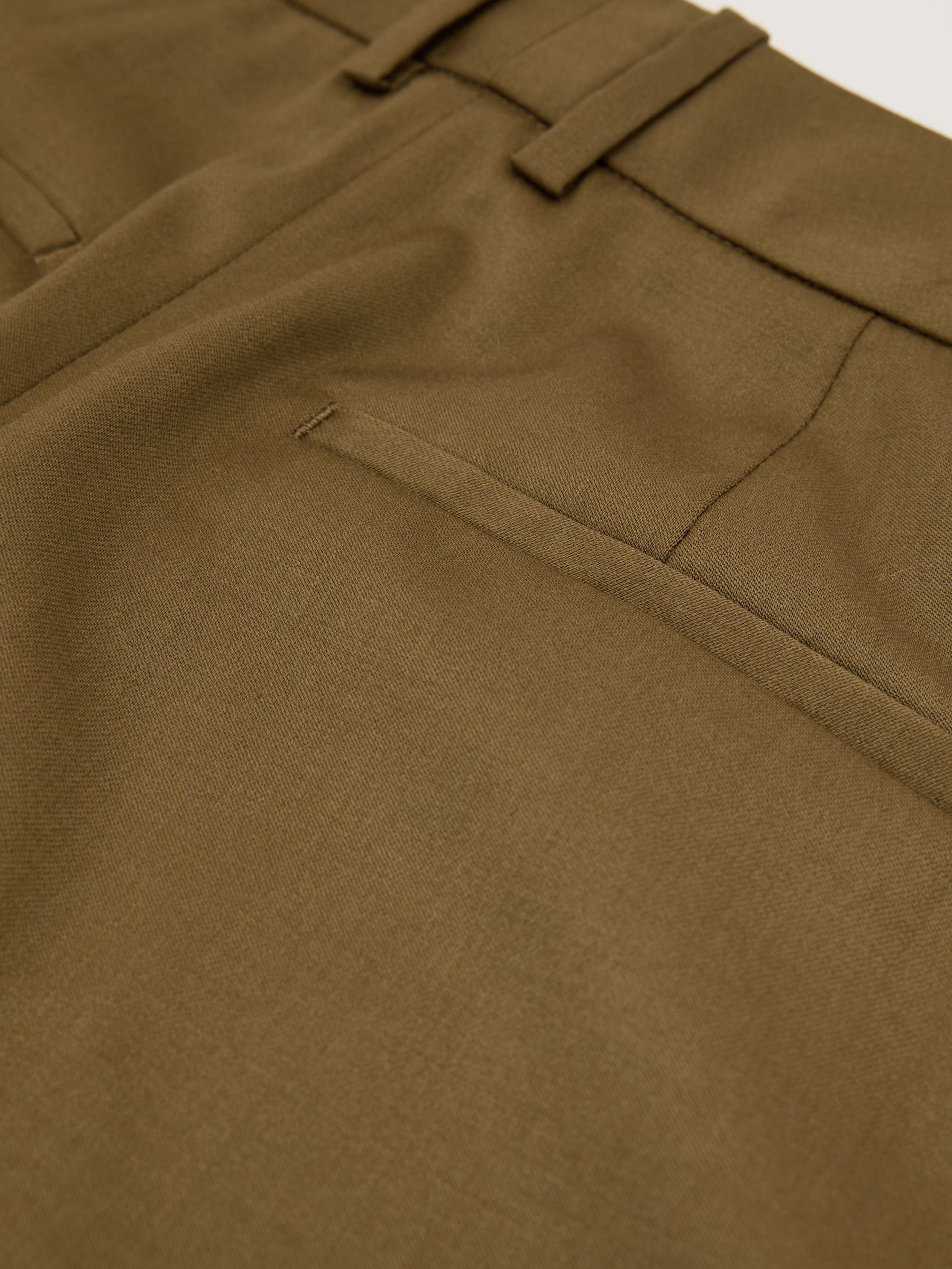 Wool-Blend Wide-Leg Trousers in Khaki - Image 7 of 7