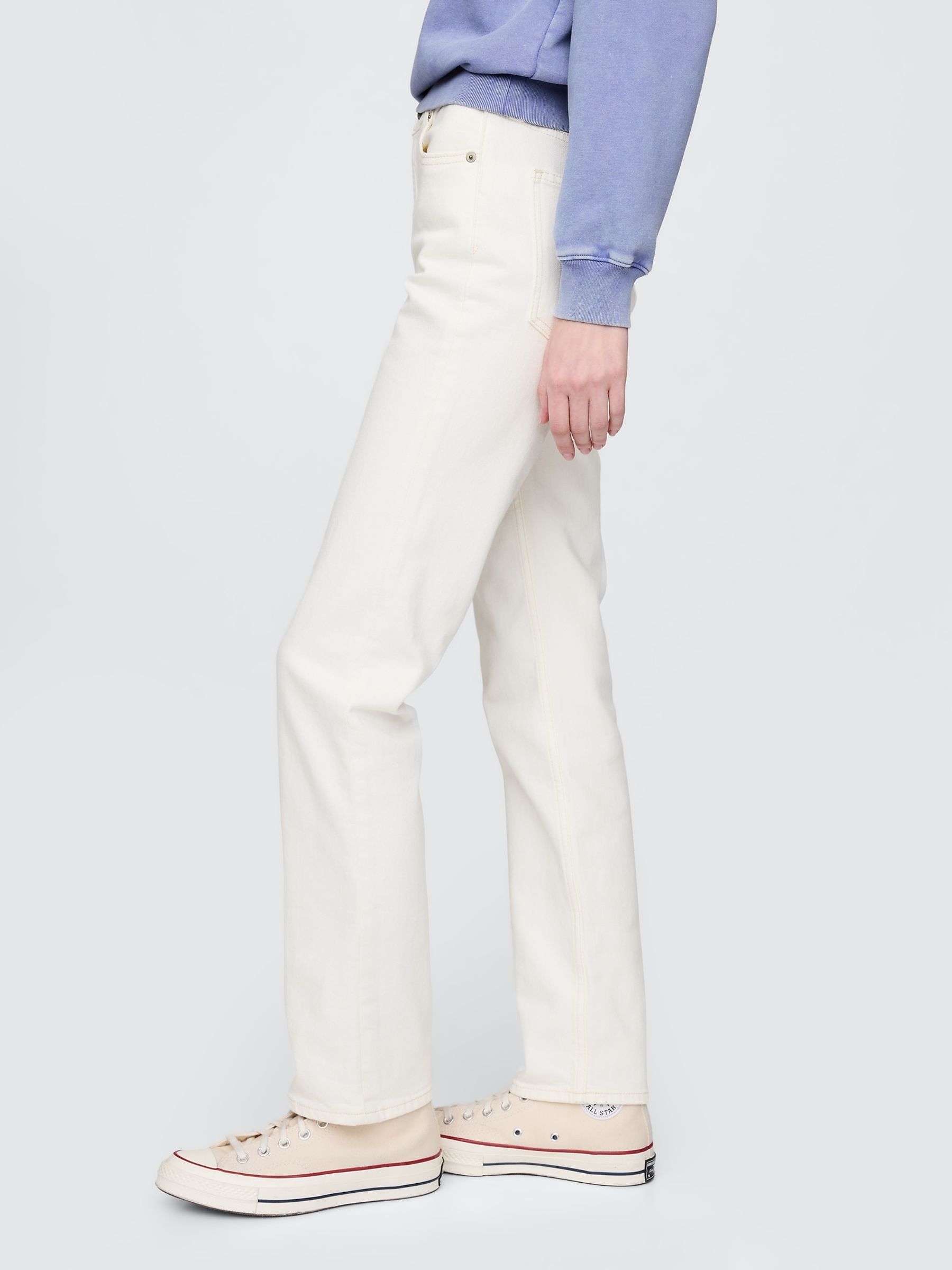 White High Waisted '90s Slim Straight Jeans - Image 4 of 6