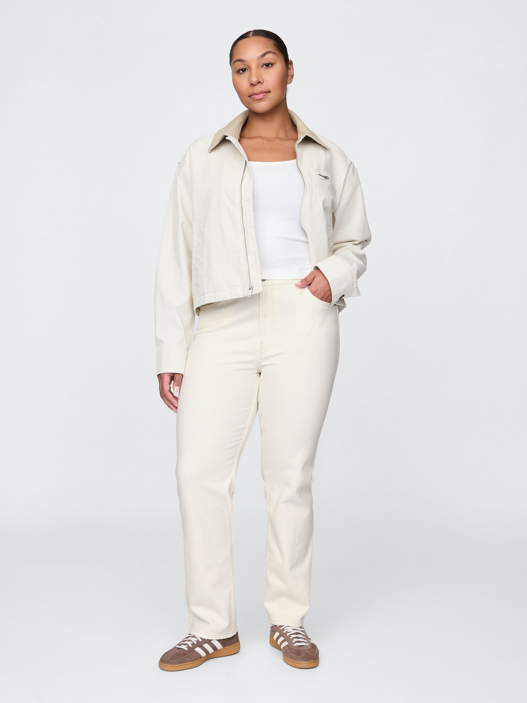 White High Waisted '90s Slim Straight Jeans - Image 5 of 6