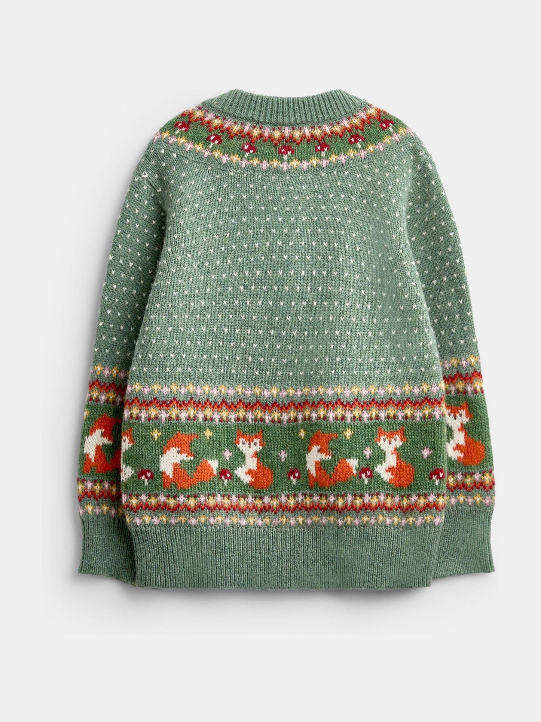 Sage Green Fox Fairisle Cardigan - Image 2 of 4