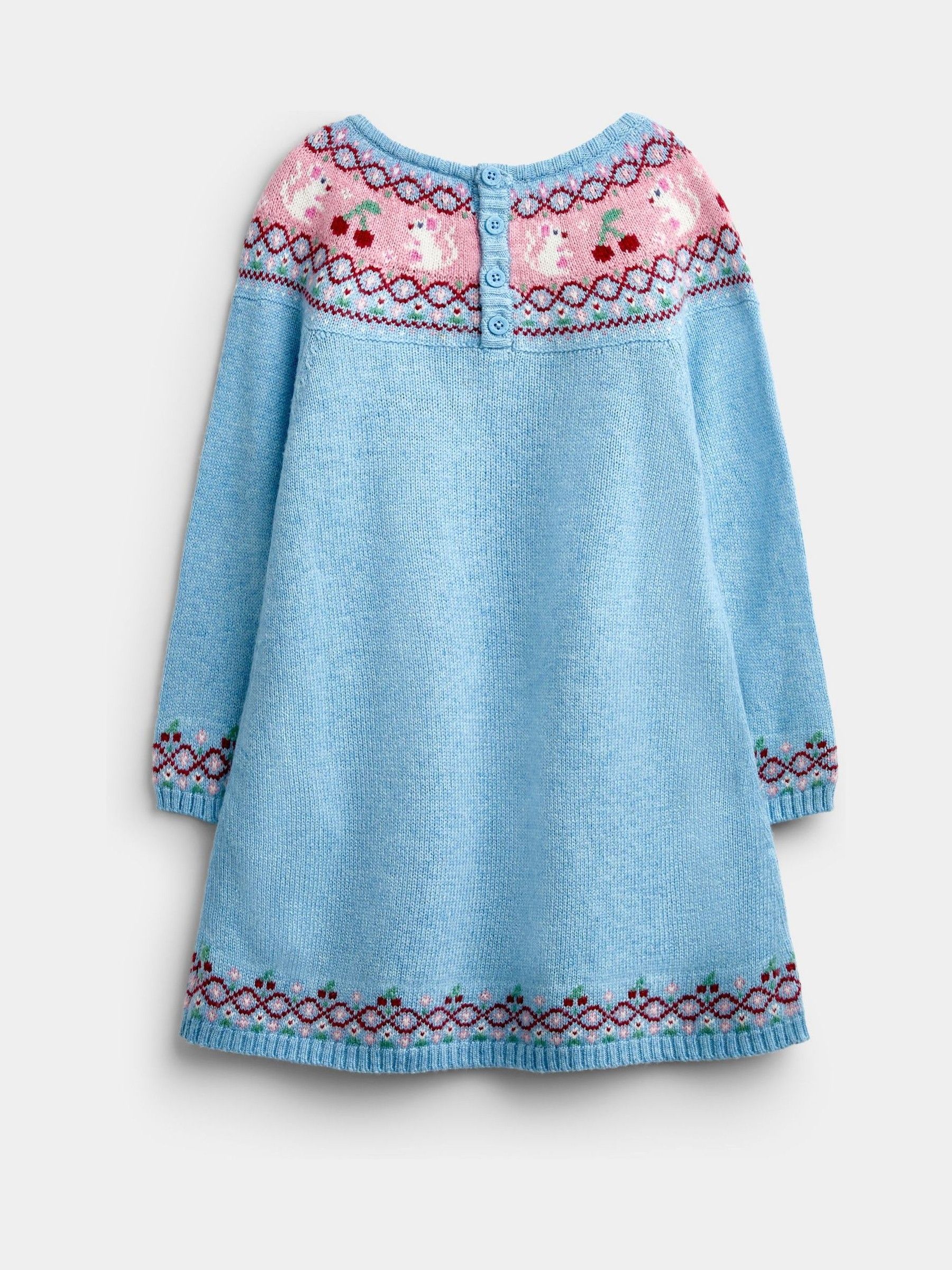Light Blue Mouse Fairisle Knitted Dress - Image 2 of 4