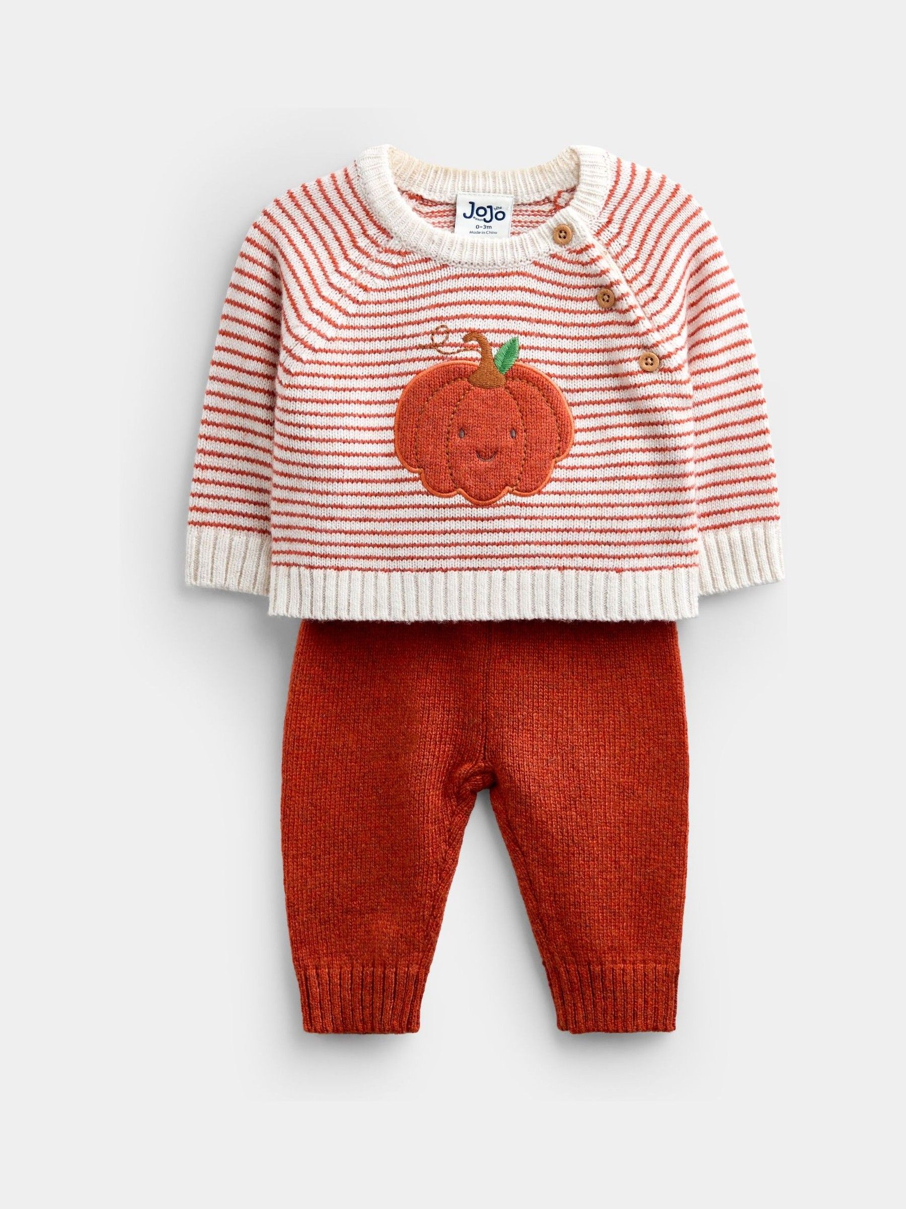 Rust Orange Pumpkin Little Pumpkin Knitted Set - Image 2 of 10