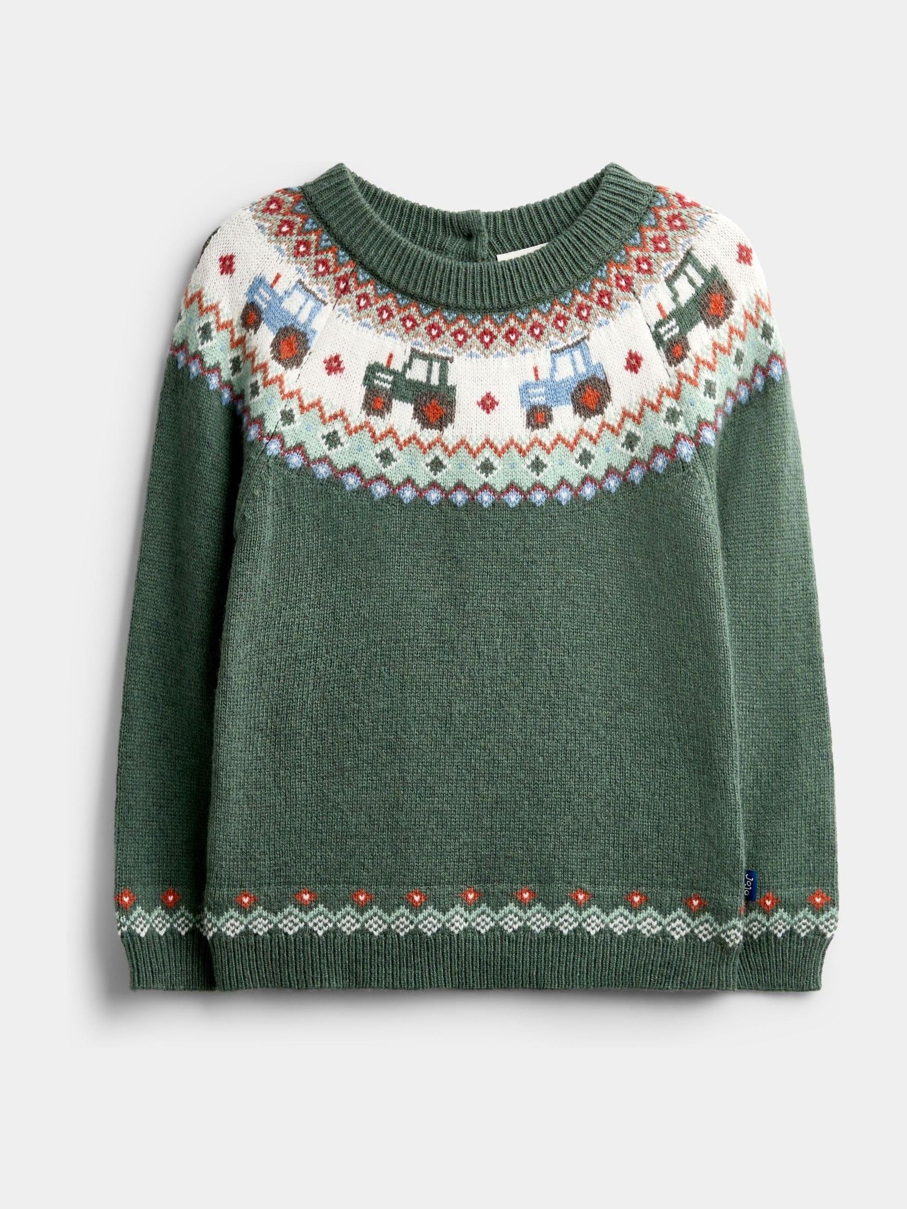 Green Tractor Tractor Fairisle Knitted Jumper & Leggings Set - Image 2 of 7