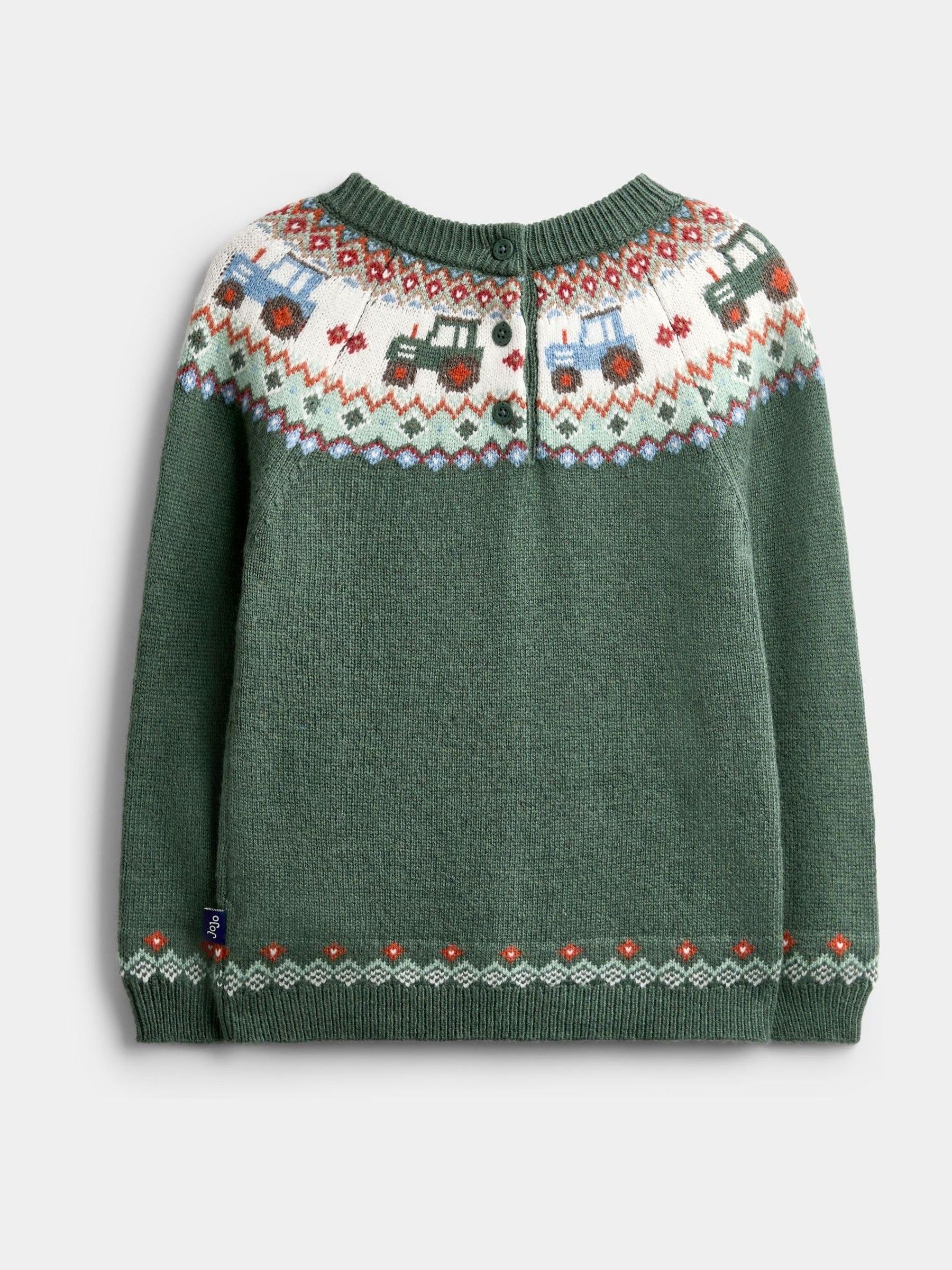 Green Tractor Tractor Fairisle Knitted Jumper & Leggings Set - Image 3 of 7