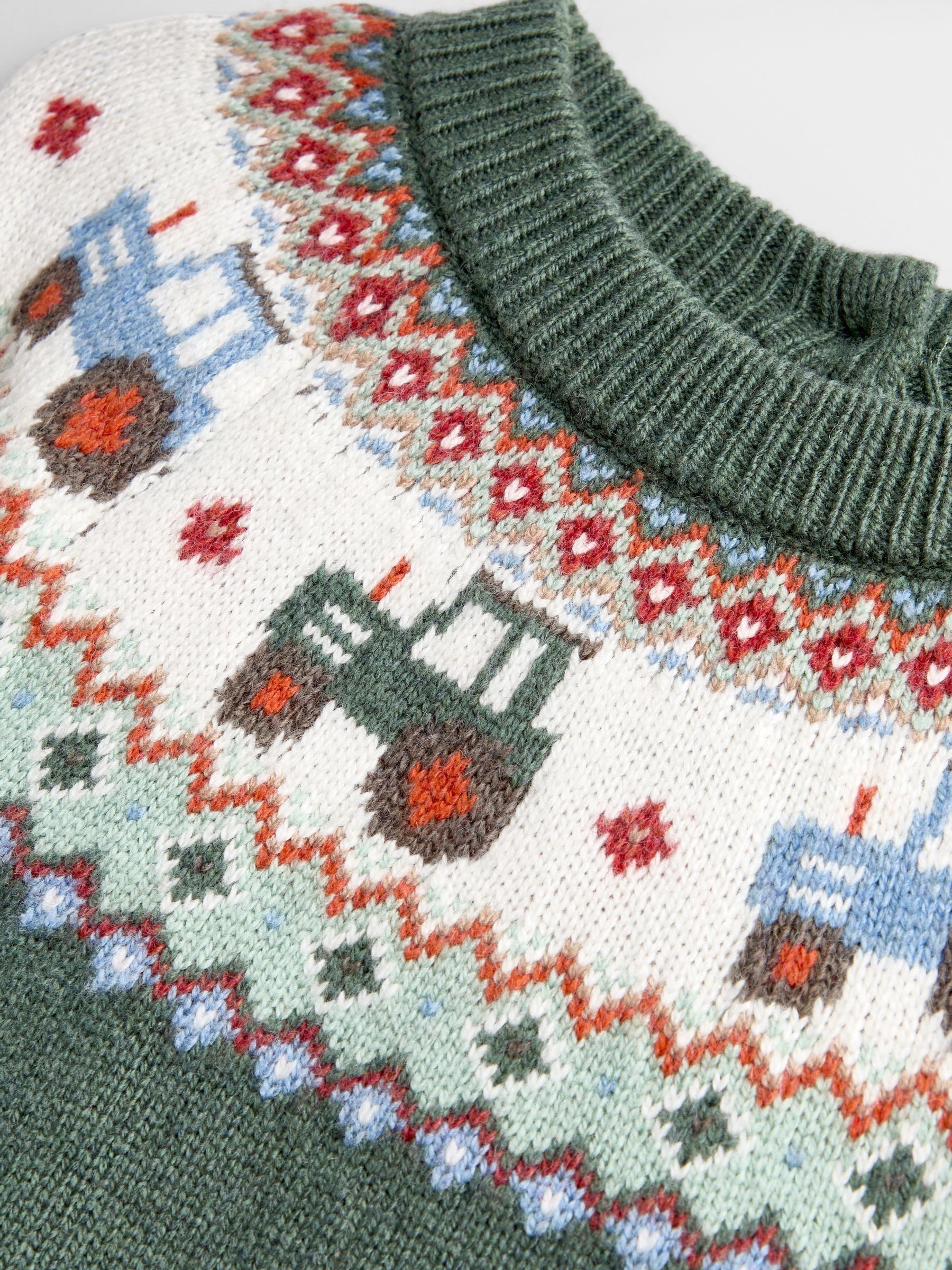 Green Tractor Tractor Fairisle Knitted Jumper & Leggings Set - Image 6 of 7