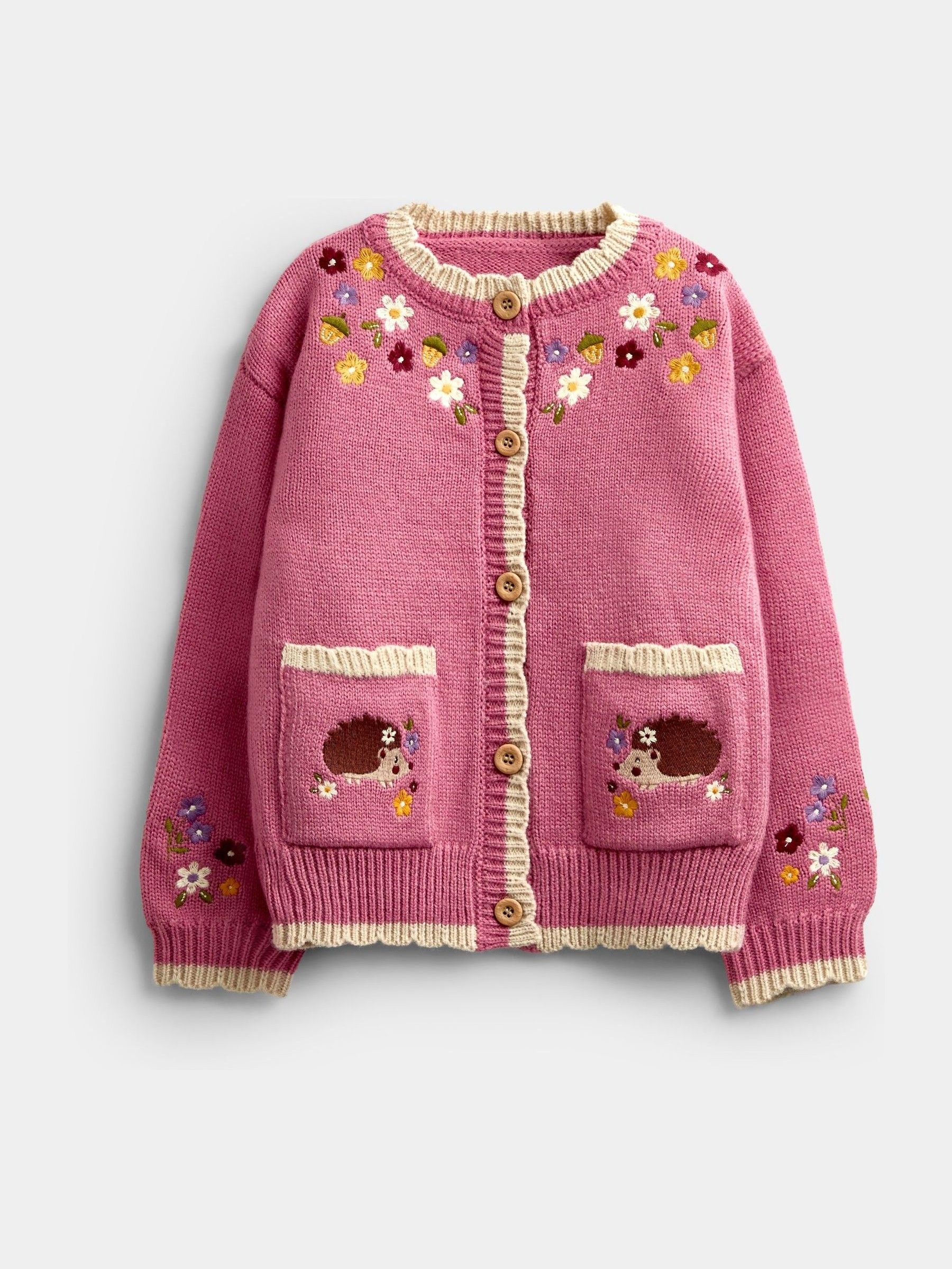 Rust Orange Hedgehog Appliqué Knit Cardigan - Image 1 of 4 Rust Orange Hedgehog Appliqué Knit Cardigan - Image 1 of 4