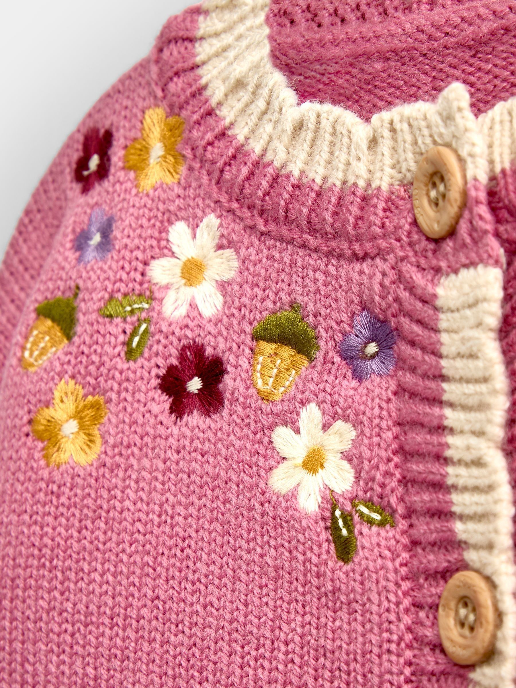 Rust Orange Hedgehog Appliqué Knit Cardigan - Image 4 of 4