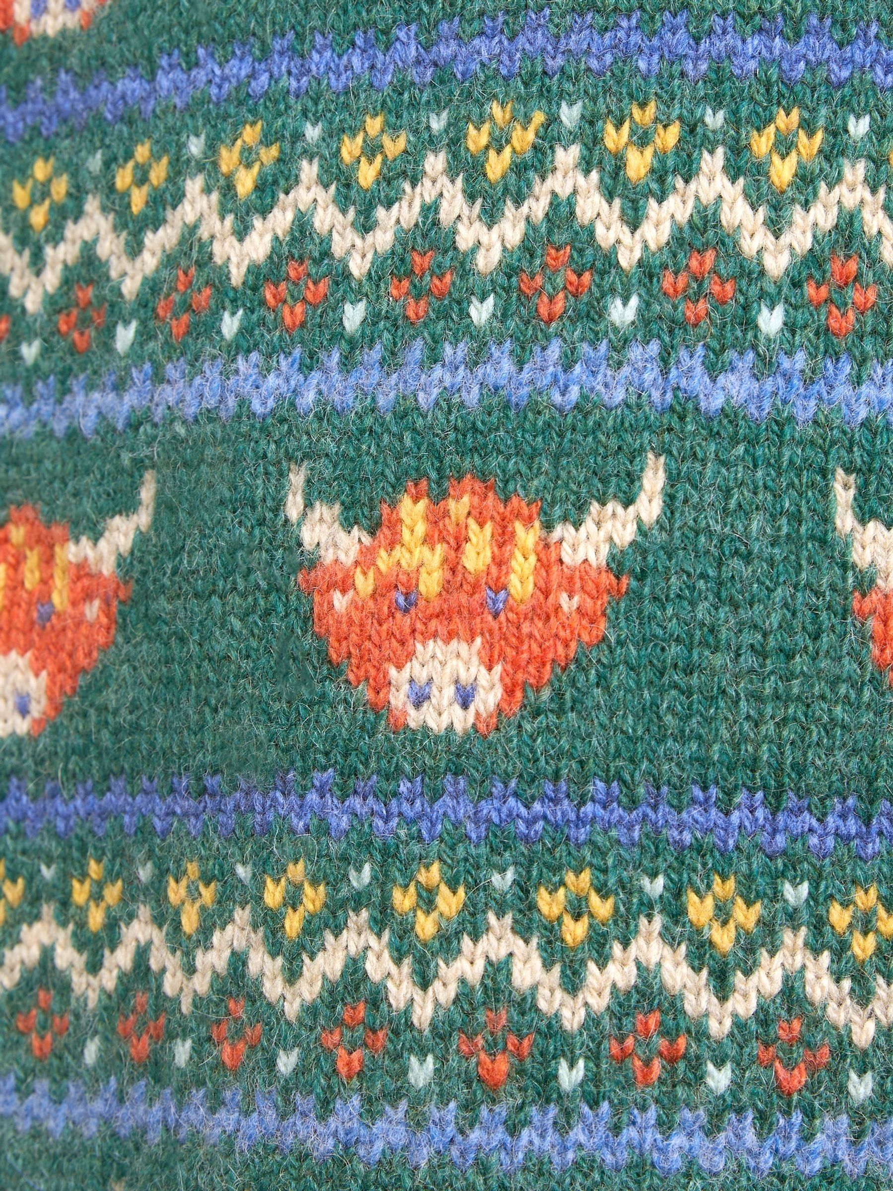 Khaki Green Highland Cow Fairisle Knitted Tank Top - Image 4 of 4