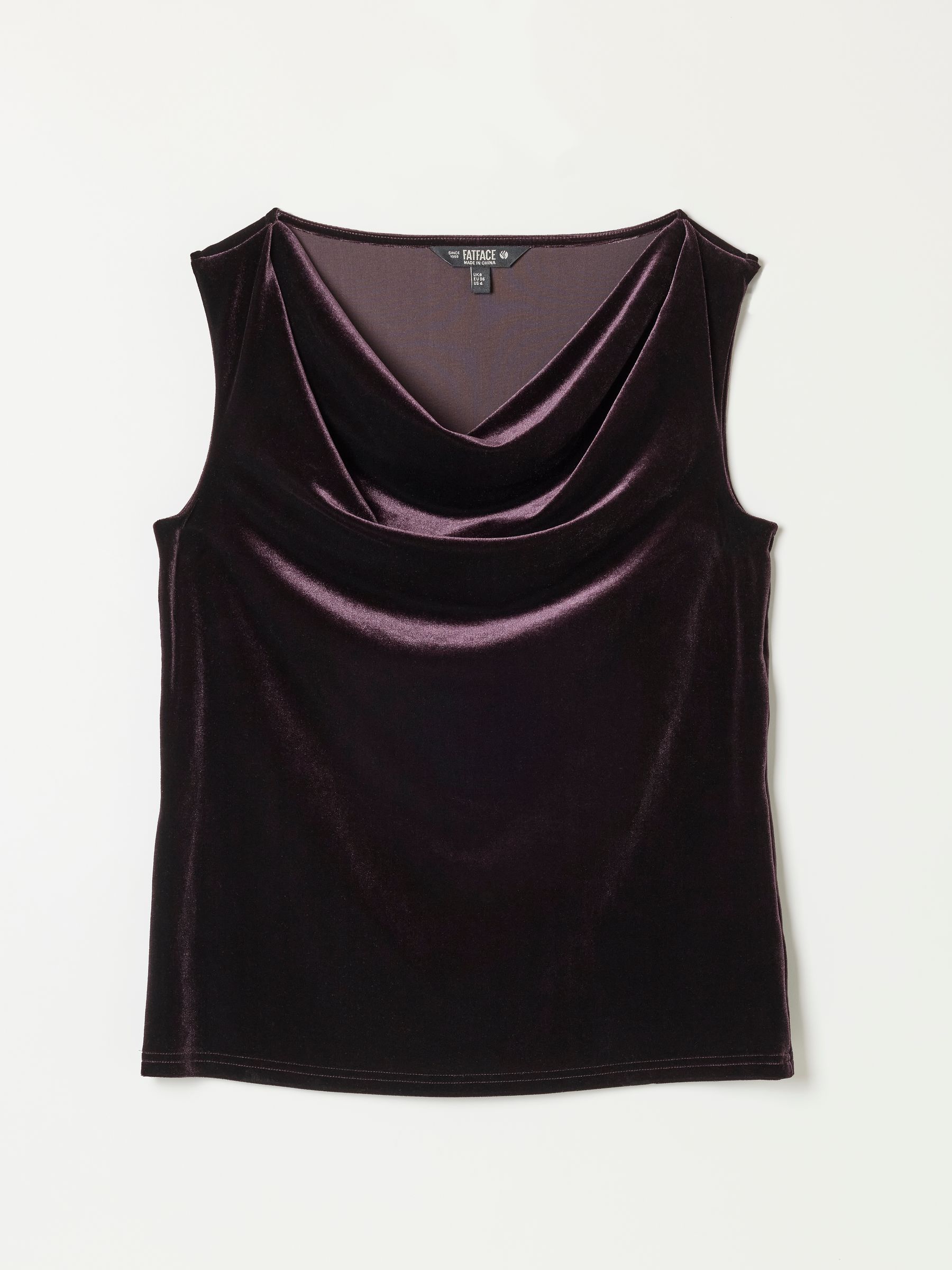 Lola Purple Sleeveless Velvet Cowl Neck Top - Image 5 of 5 Lola Purple Sleeveless Velvet Cowl Neck Top - Image 5 of 5