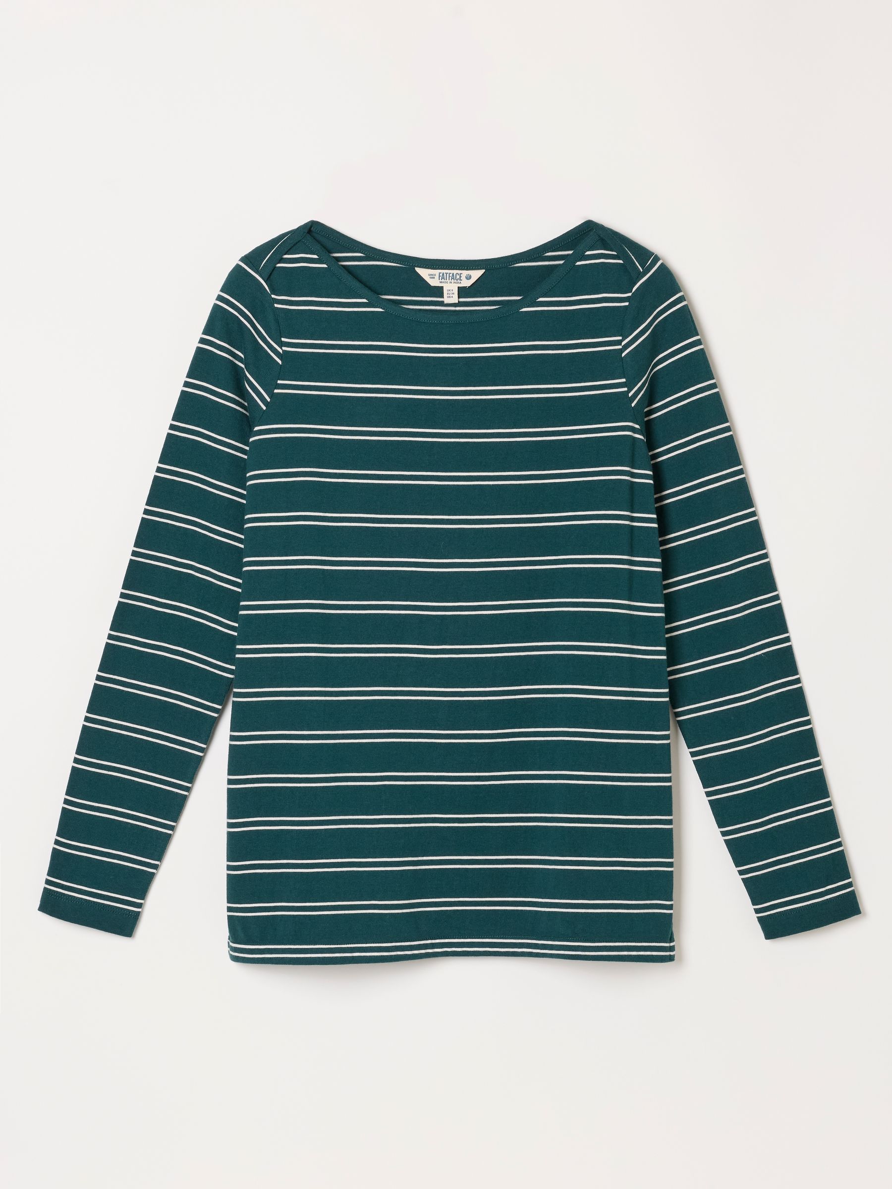 Breton Teal Blue Long Sleeve Stripe T-Shirt - Image 5 of 5