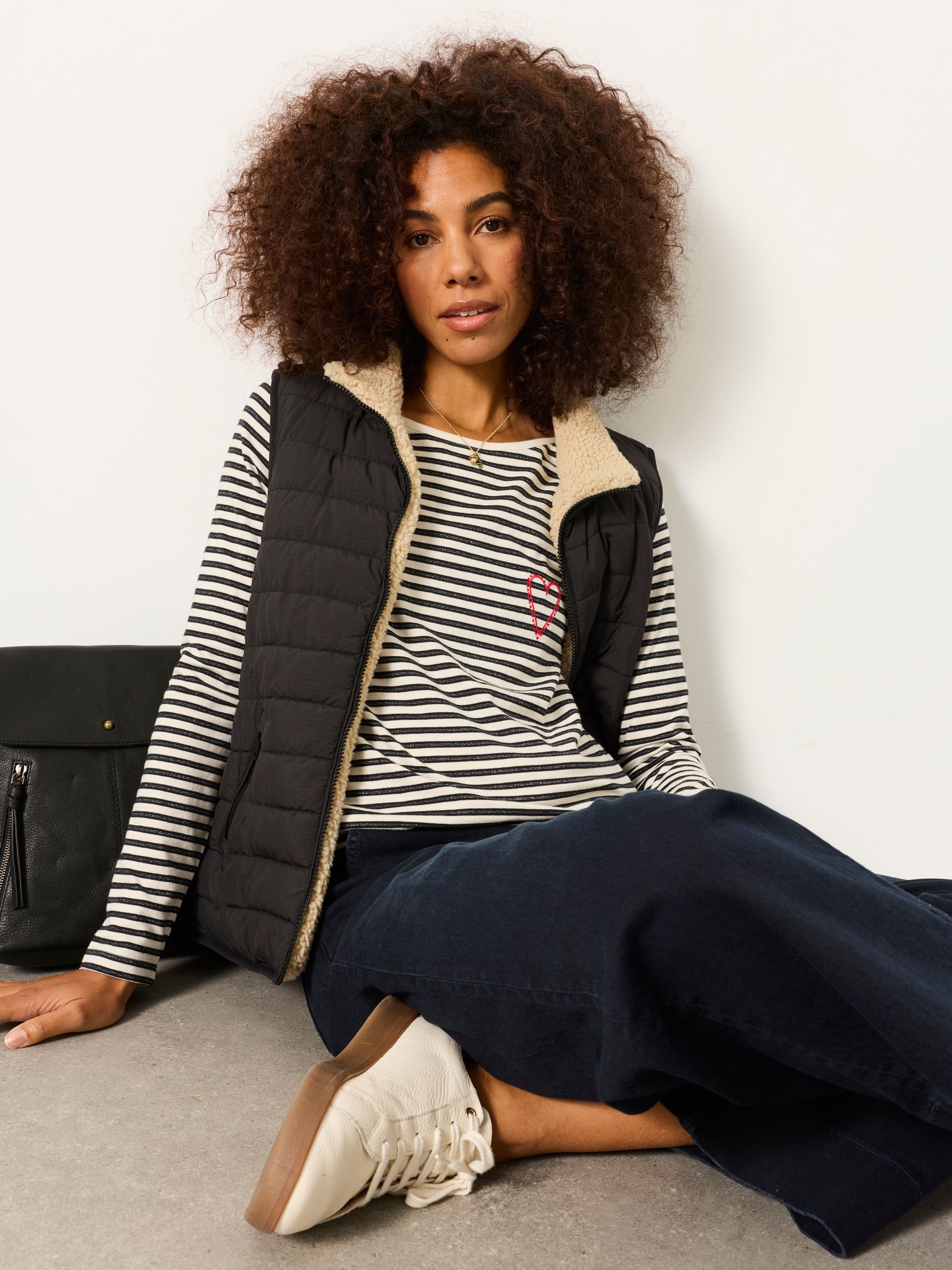 Breton Ivory Metallic Long Sleeve Stripe T-Shirt - Image 4 of 6