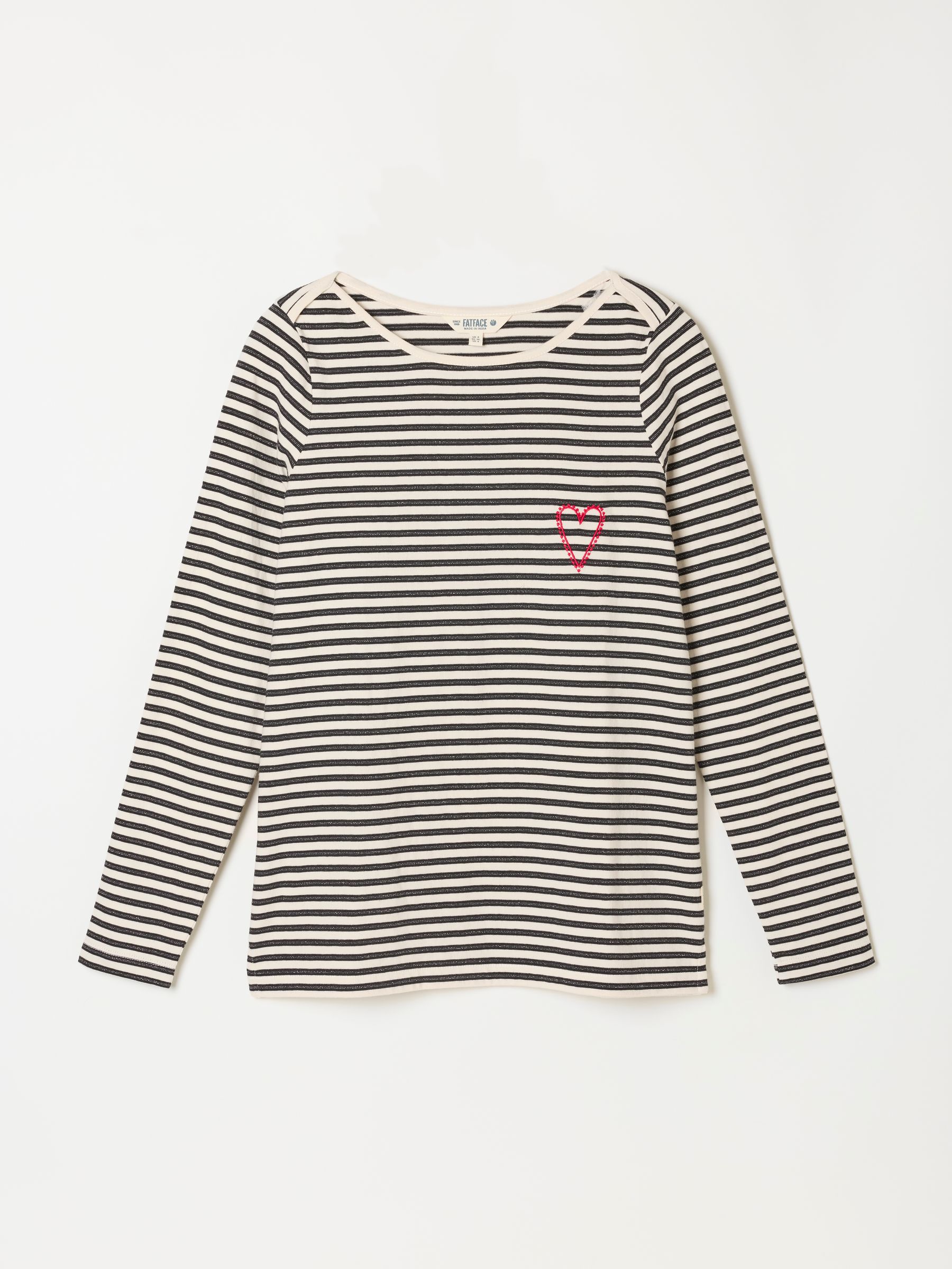 Breton Ivory Metallic Long Sleeve Stripe T-Shirt - Image 5 of 6
