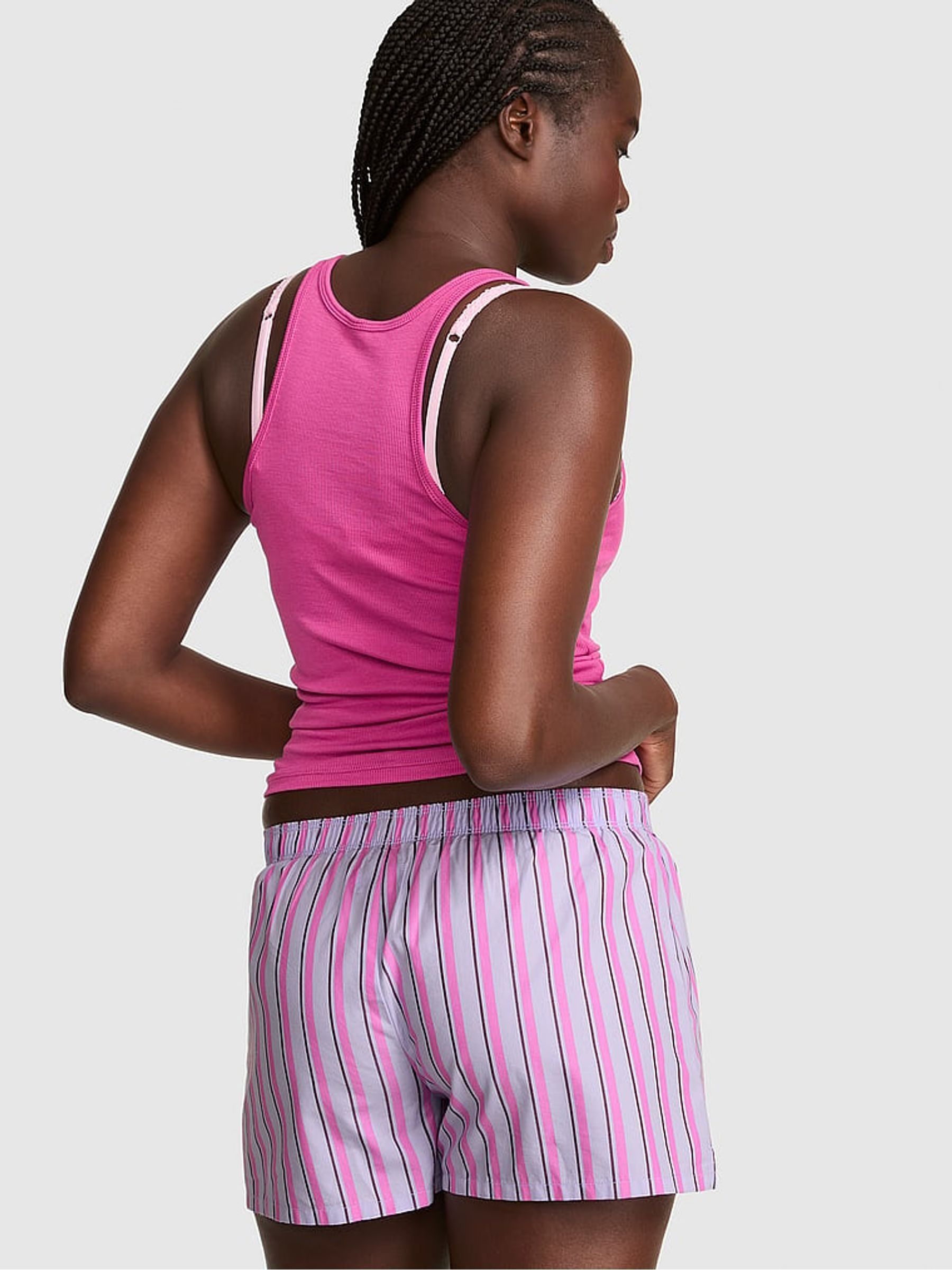 Lavender Purple Stripe Pyjamas Short Bottoms - Image 2 of 2 Lavender Purple Stripe Pyjamas Short Bottoms - Image 2 of 2