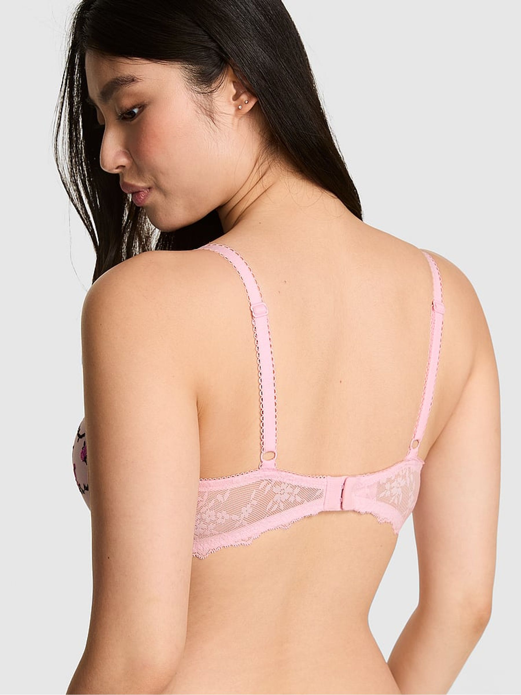 Pink Tulip Lightly Lined Cute But Dangerous Embroidery Bra - Image 2 of 2