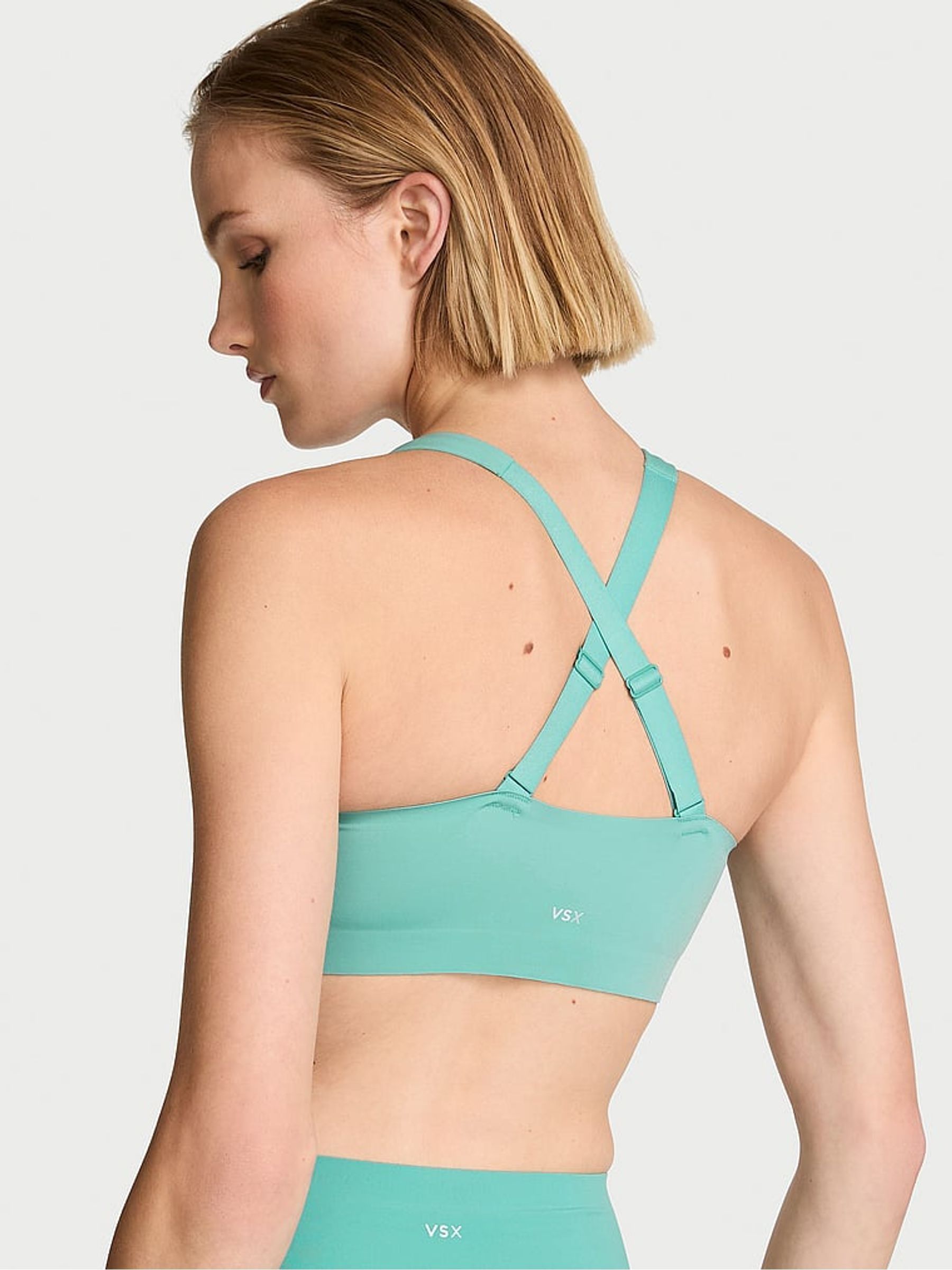 Dusty Turquoise Blue Front Close Knockout™ High Impact Sports Bra - Image 2 of 2