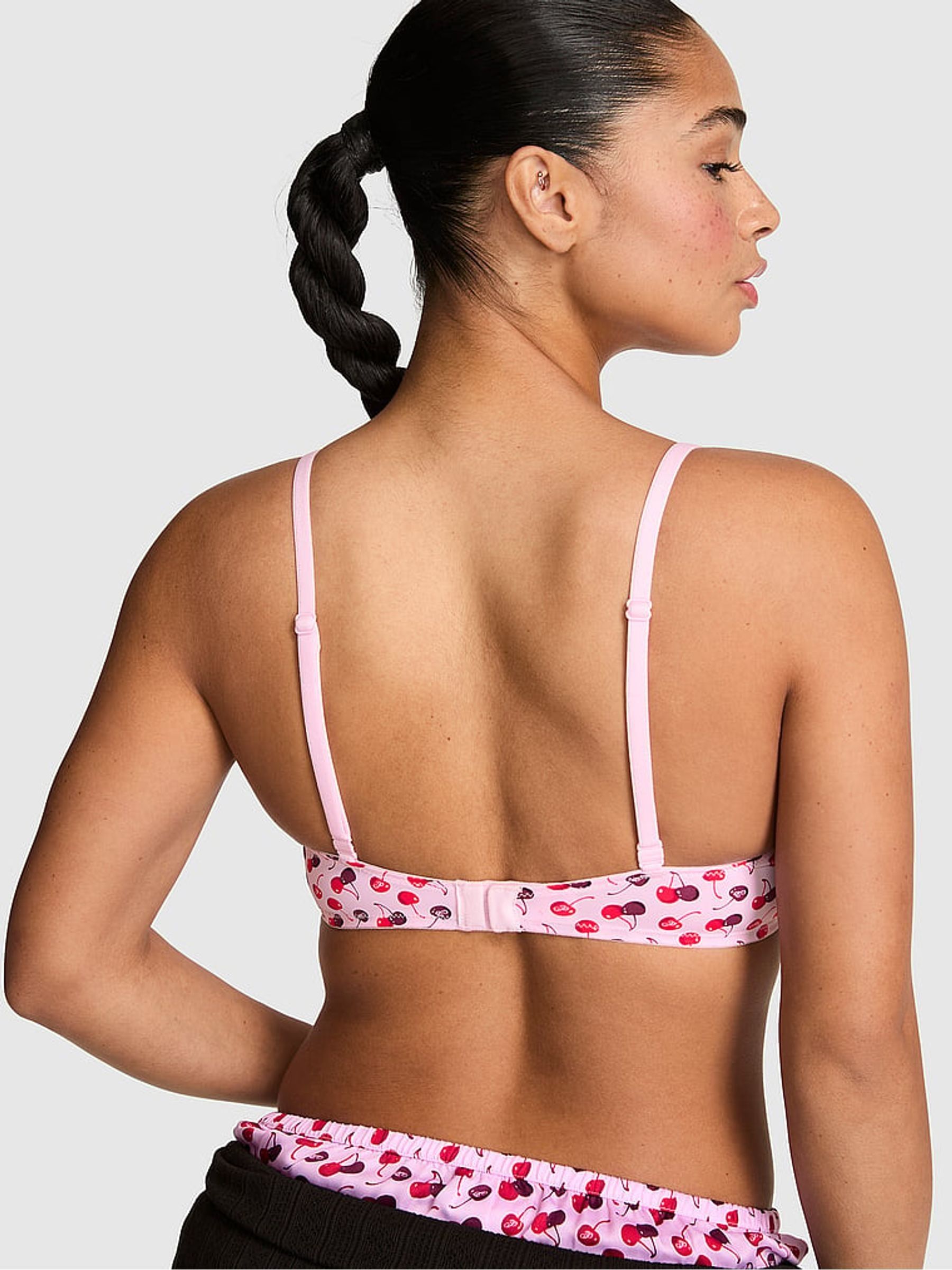 Pink Tulip Cherry Print Lightly Lined Bra - Image 2 of 3