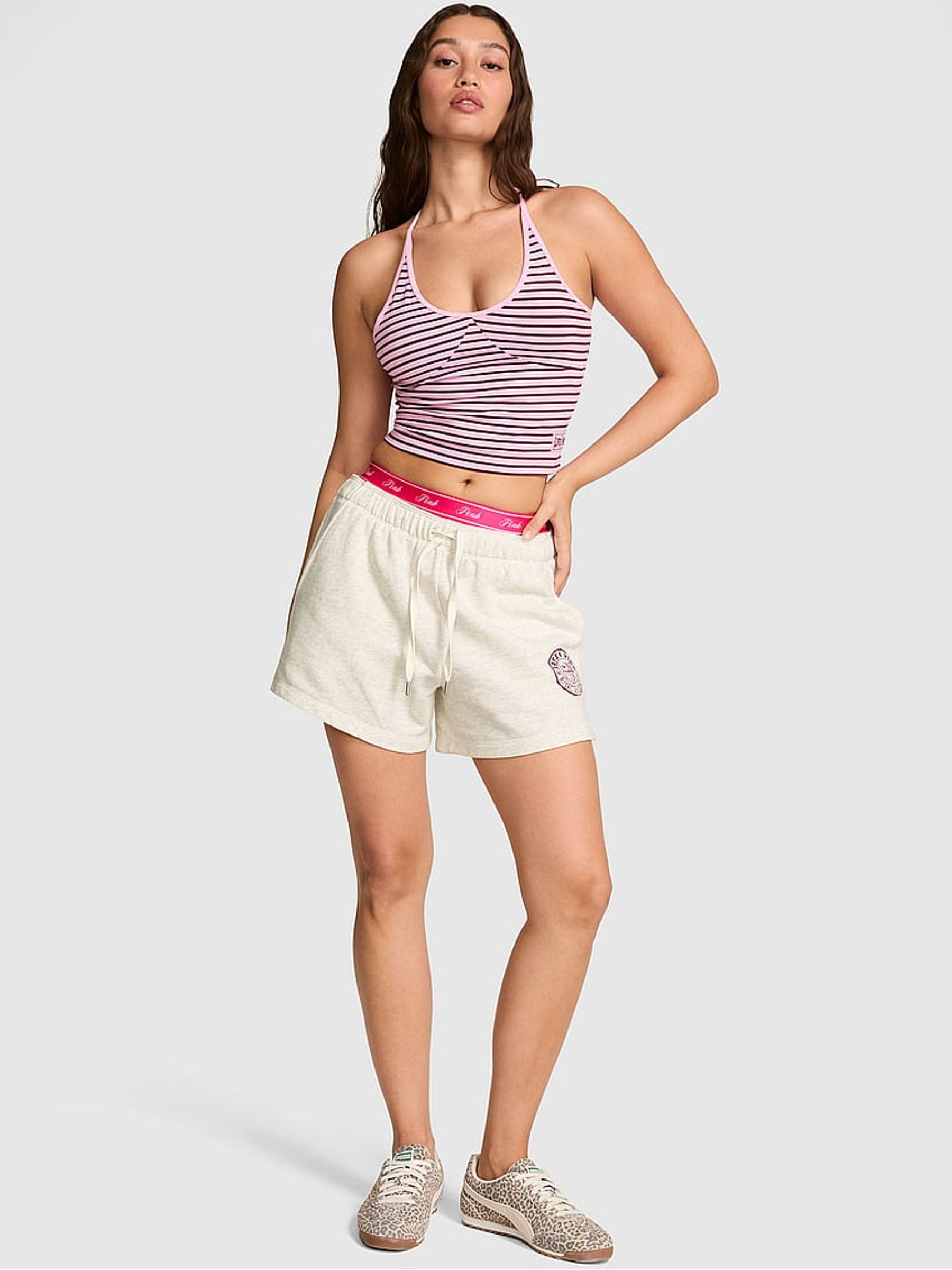 Snow Heather Grey Roll Down Shorts - Image 1 of 3