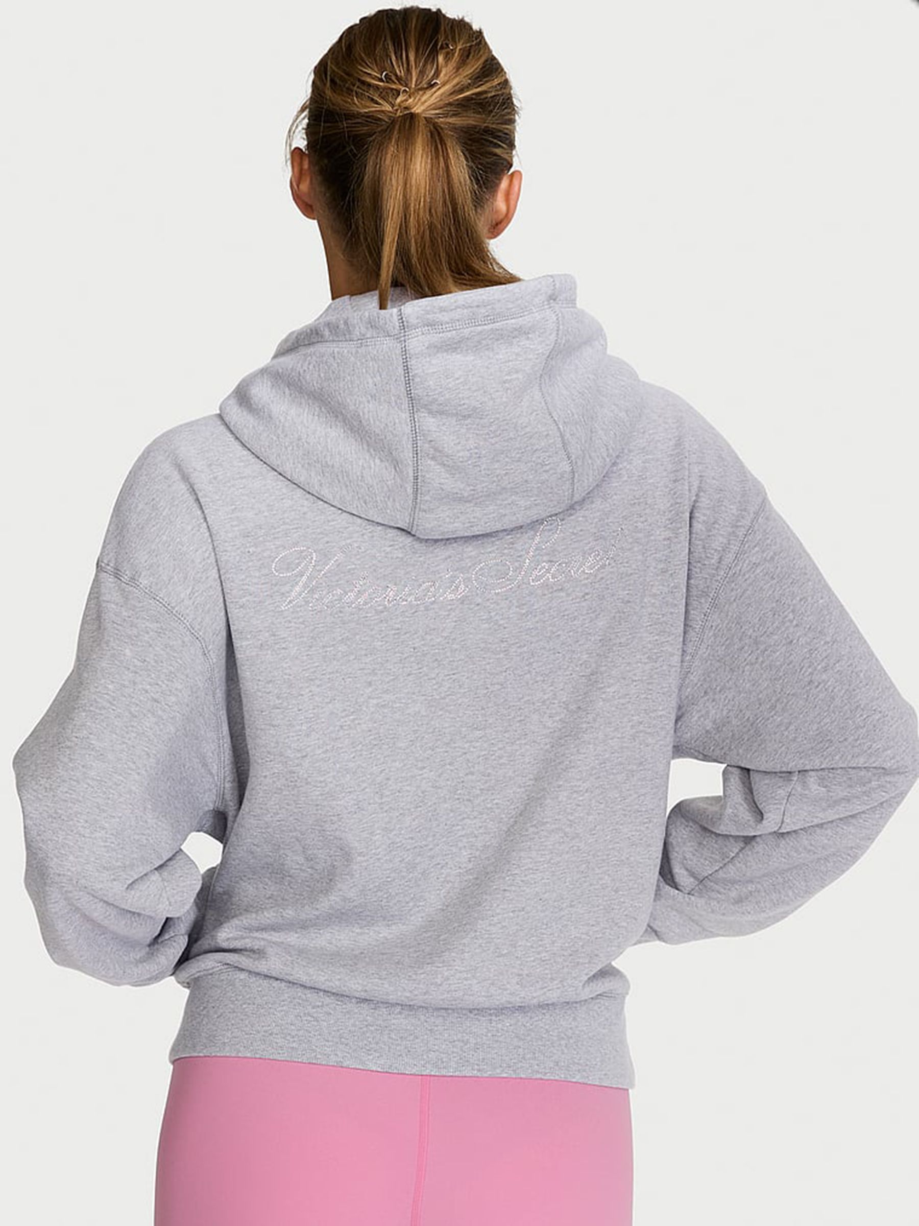 Medium Heather Grey Angel Fleece Full Zip Hoodie - Image 2 of 2