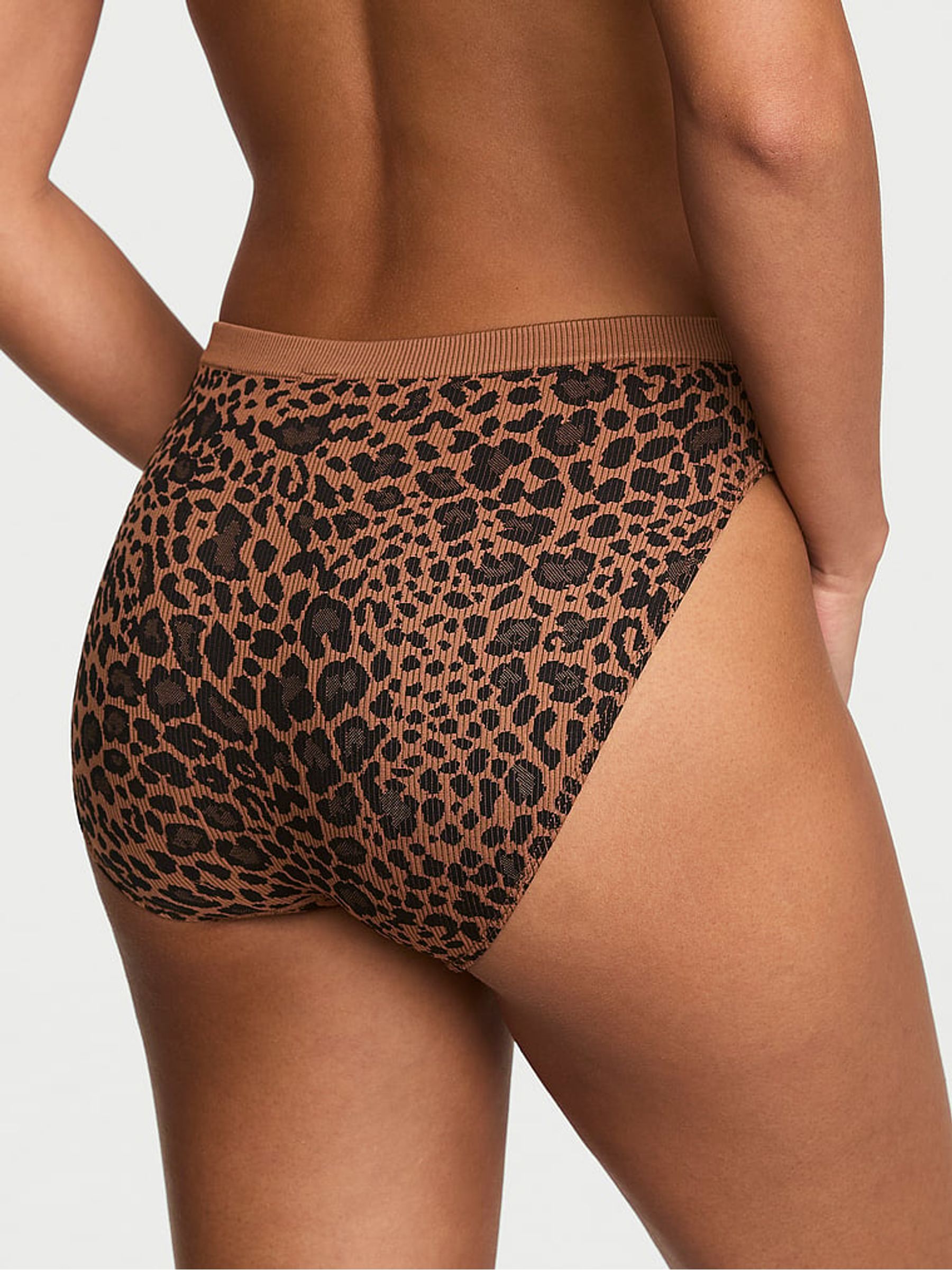 Leopard Brown Brief Ribbed Knickers - Image 2 of 2 Leopard Brown Brief Ribbed Knickers - Image 2 of 2