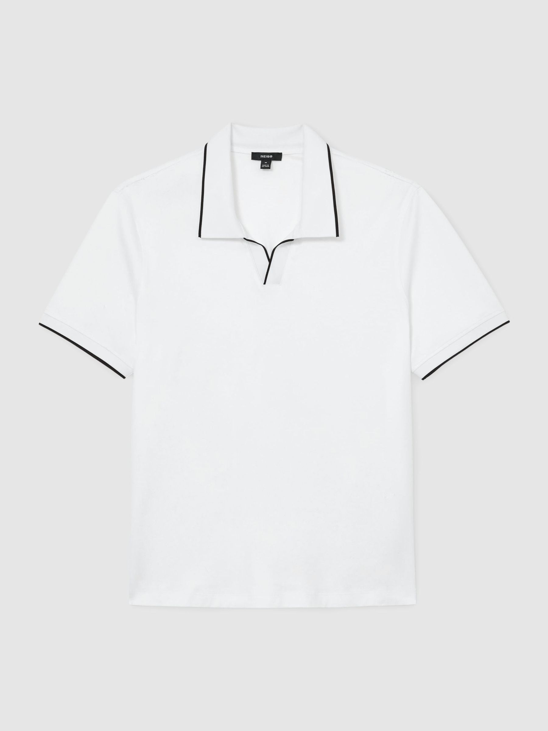 Air-Water Cotton Tipped Polo Shirt in White - Image 2 of 6
