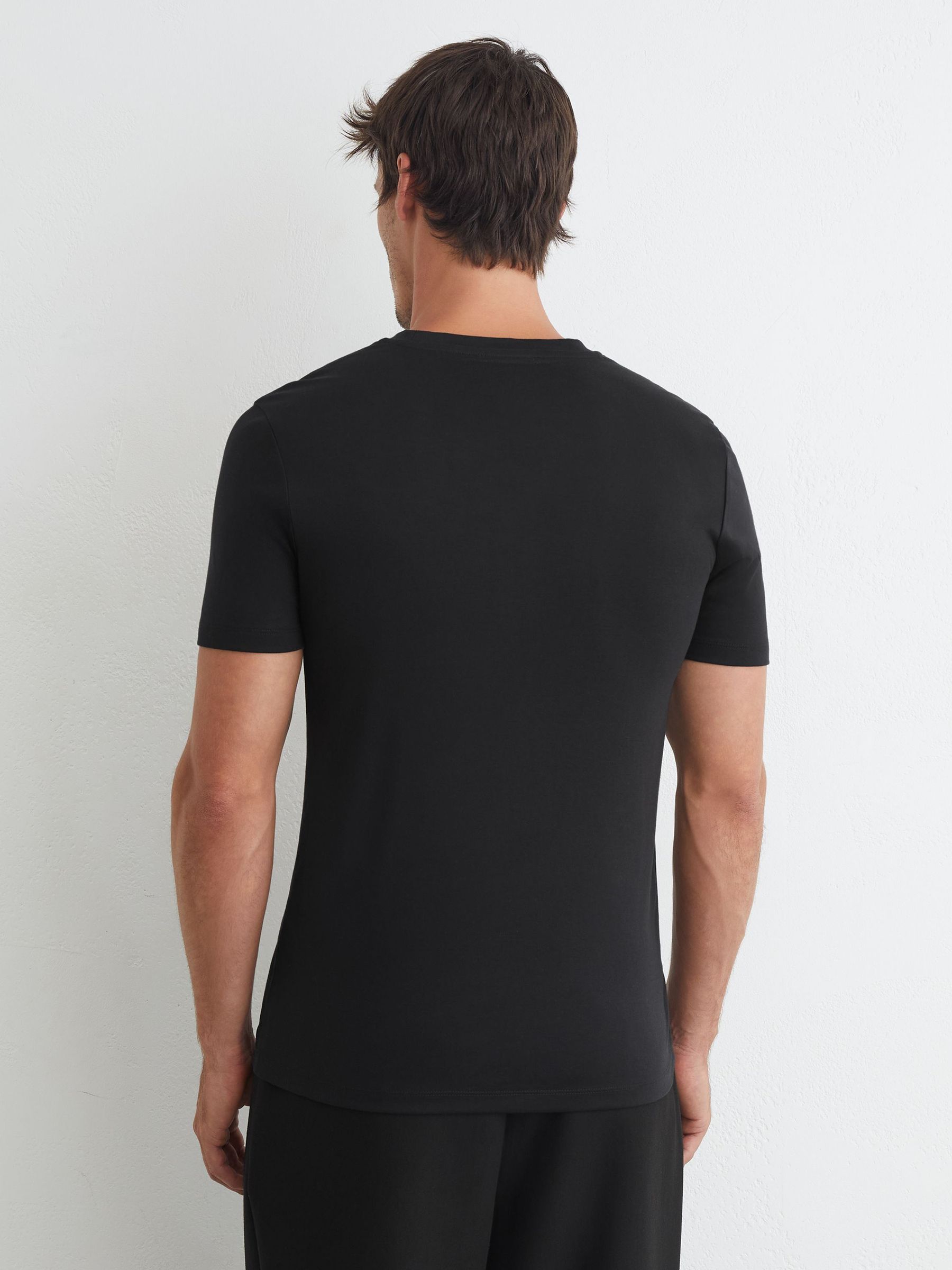 Air-Water Cotton Muscle-Fit T-Shirt in Black - Image 5 of 7