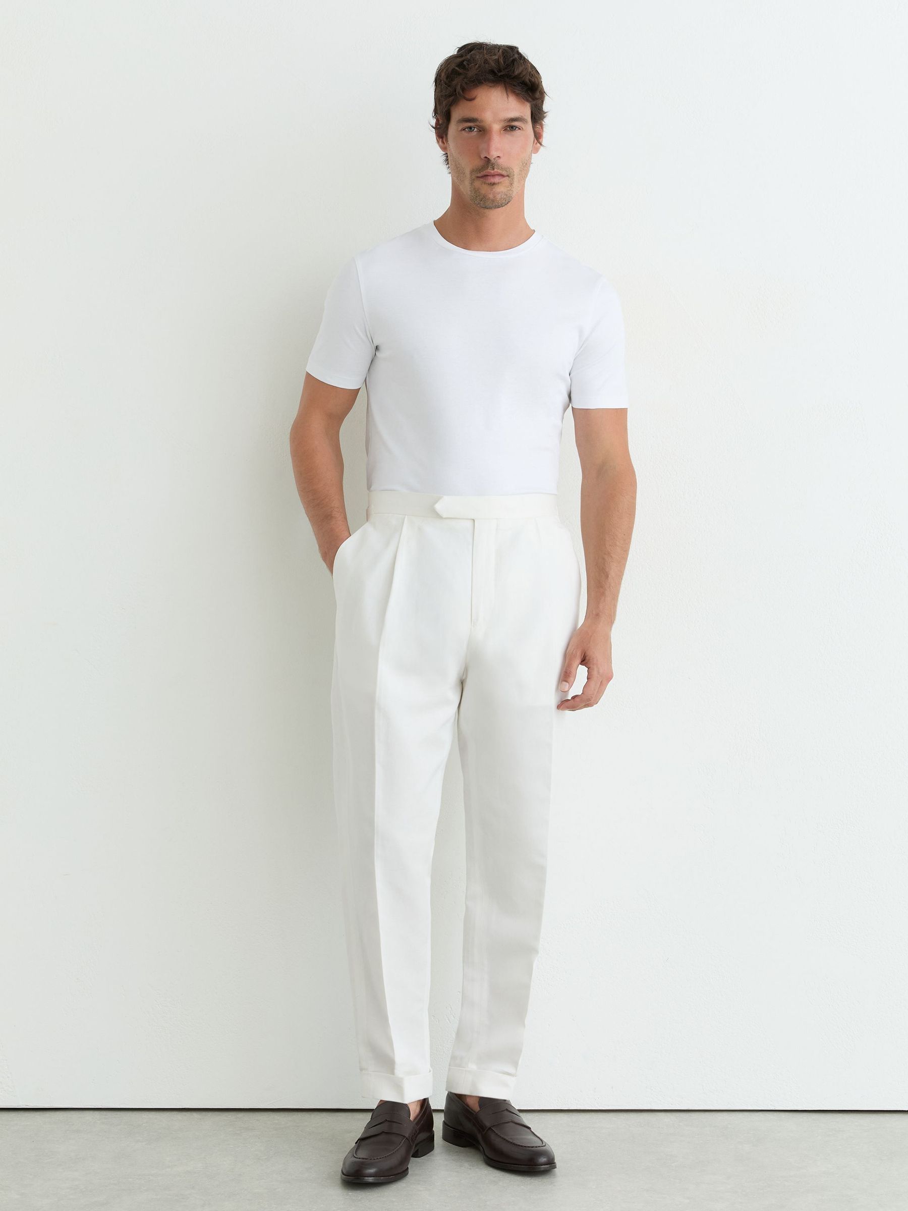 Air-Water Cotton Muscle-Fit T-Shirt in White - Image 4 of 6