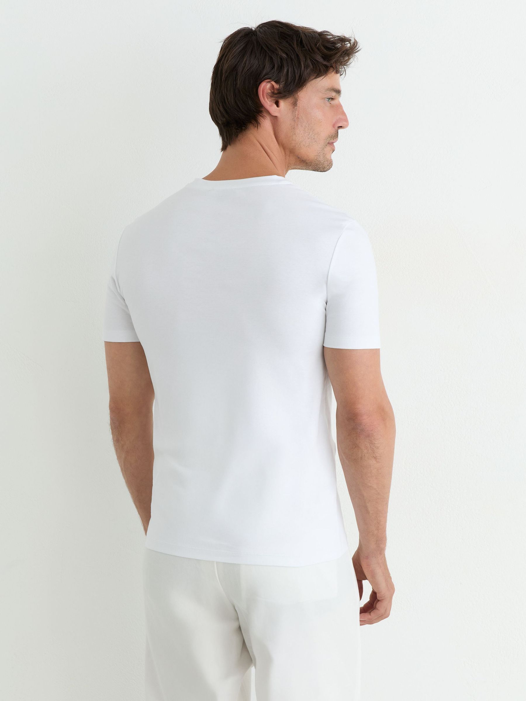 Air-Water Cotton Muscle-Fit T-Shirt in White - Image 5 of 6