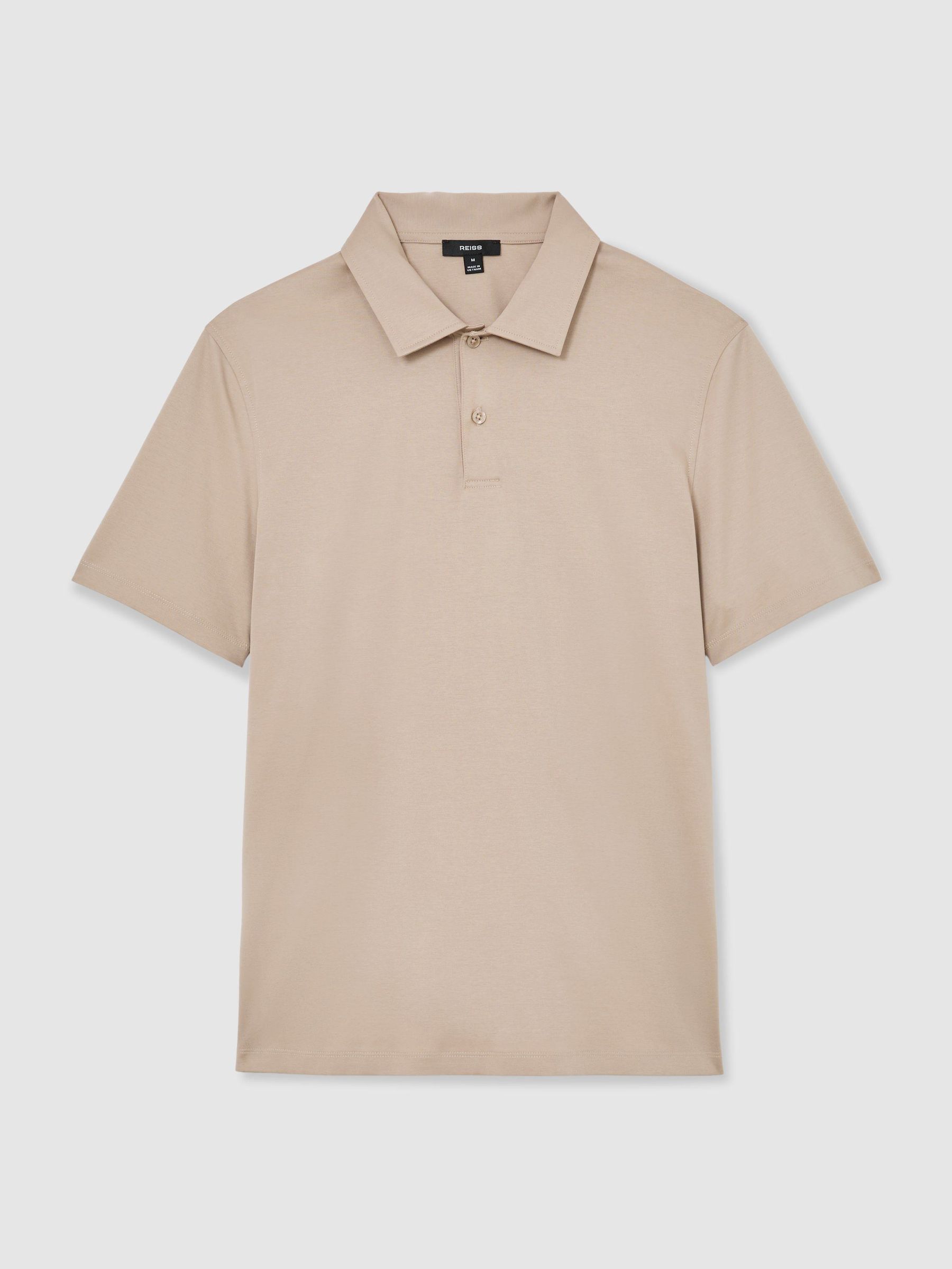 Air-Water Cotton Polo Shirt in Sand - Image 2 of 5