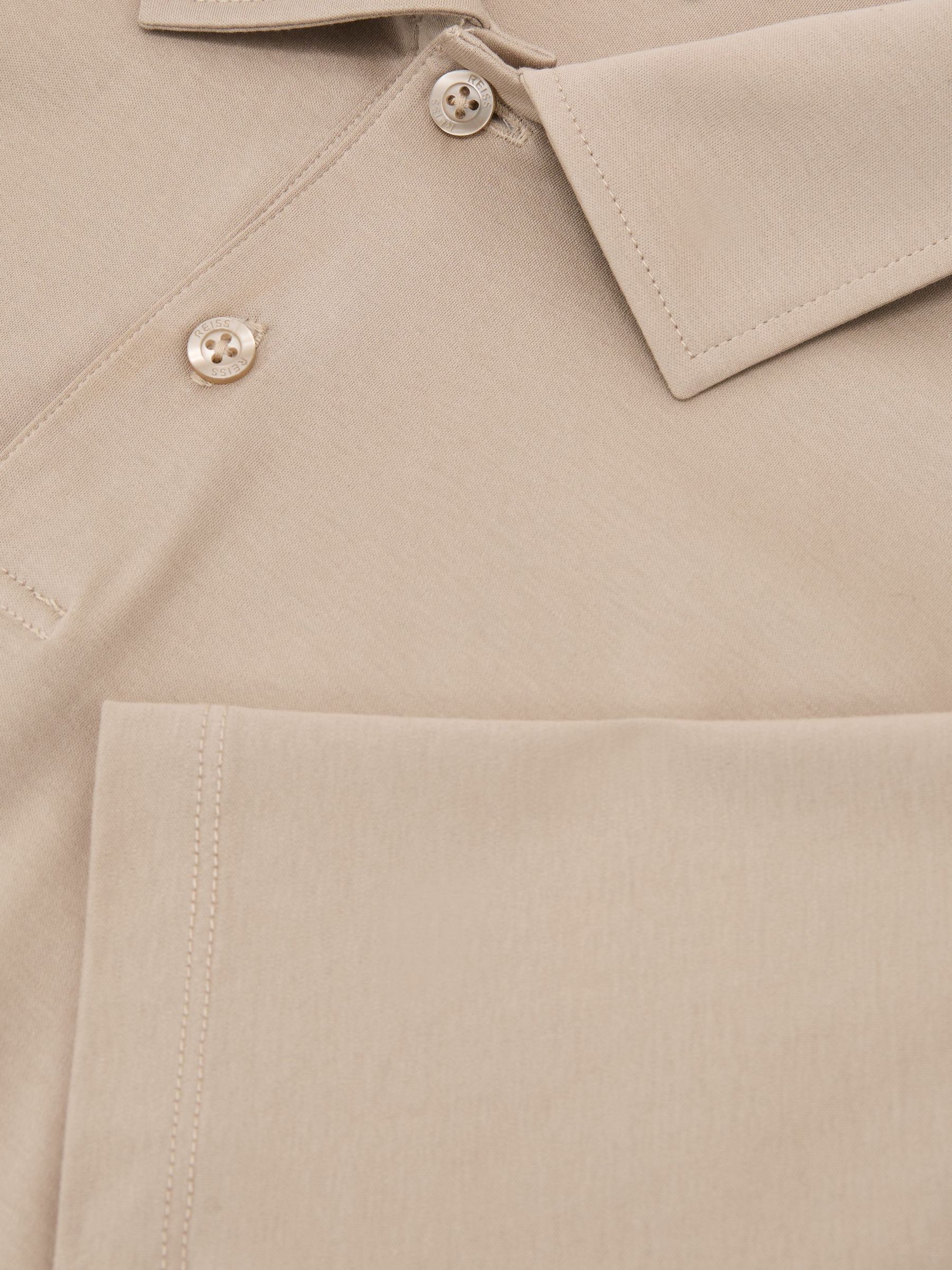 Air-Water Cotton Polo Shirt in Sand - Image 5 of 5