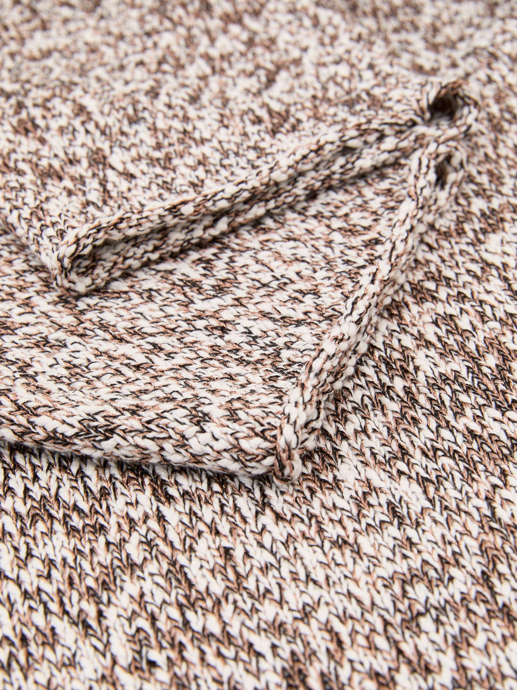 Cotton-Blend Marled Relaxed Jumper in White/Camel - Image 6 of 6