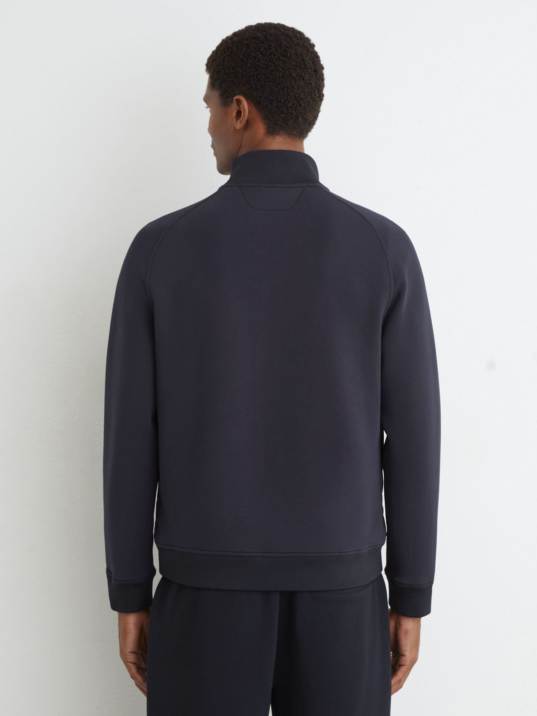 Hybrid Quilted And Interlock Zip Jacket in Navy - Image 5 of 7