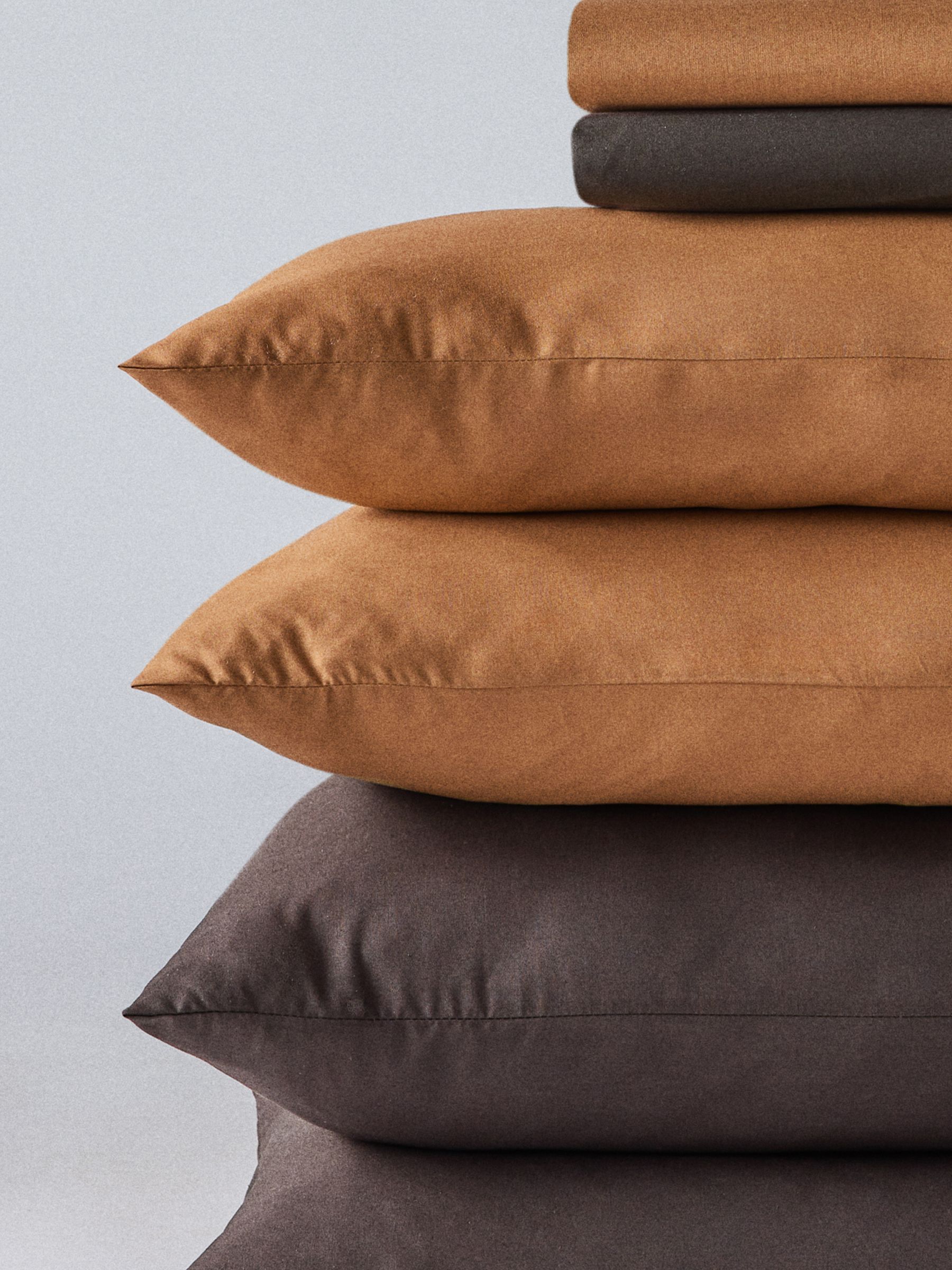 The Set 2 Pack Chocolate/Caramel Washed Cotton Fitted Sheets with Pillowcases - Image 6 of 6 The Set 2 Pack Chocolate/Caramel Washed Cotton Fitted Sheets with Pillowcases - Image 6 of 6