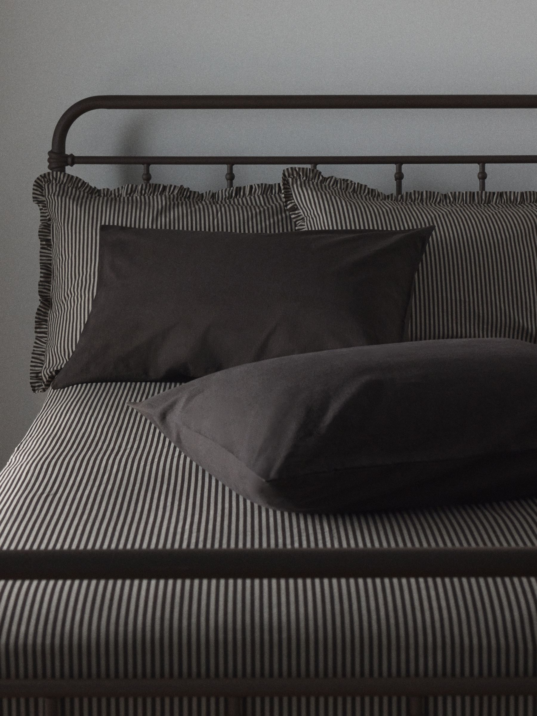 The Set Set of 2 Chocolate/Stripe Pillowcase and Fitted Sheet - Image 2 of 5 The Set Set of 2 Chocolate/Stripe Pillowcase and Fitted Sheet - Image 2 of 5