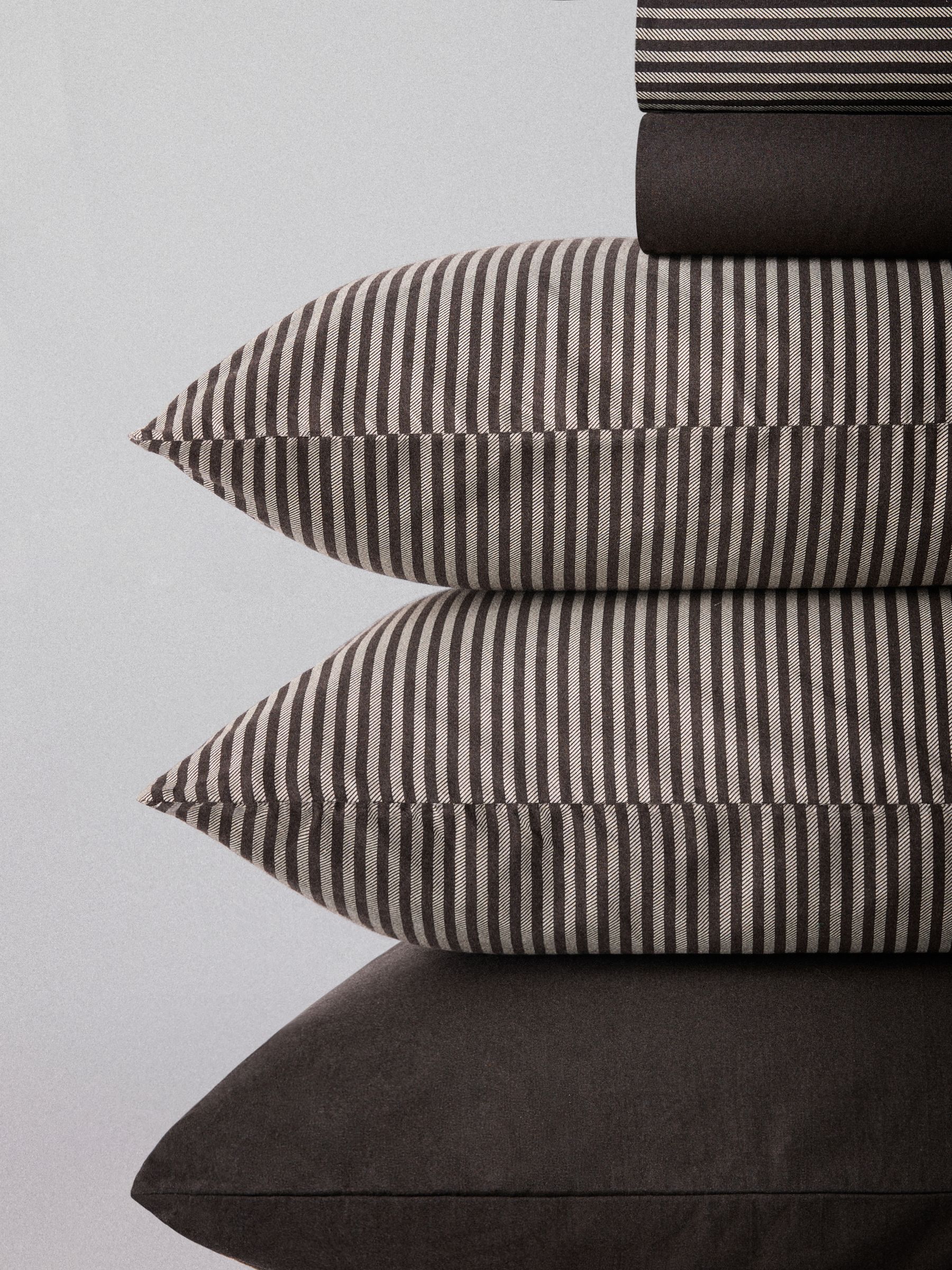 The Set Set of 2 Chocolate/Stripe Pillowcase and Fitted Sheet - Image 6 of 6