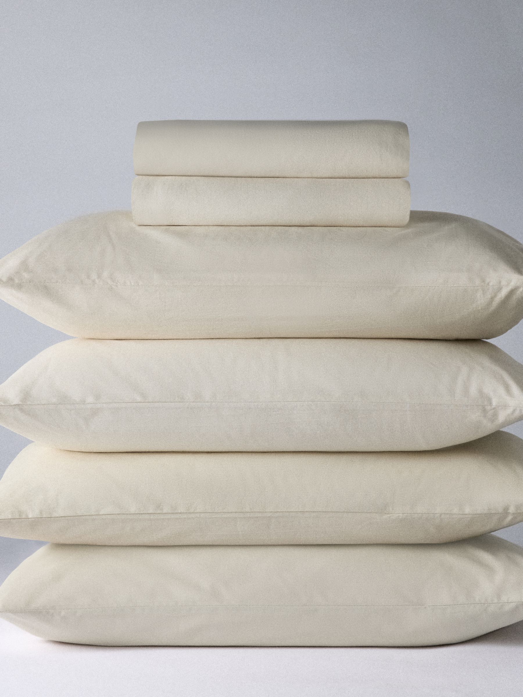 The Set 2 Pack Cream Washed Cotton Fitted Sheets with Pillowcases - Image 1 of 4