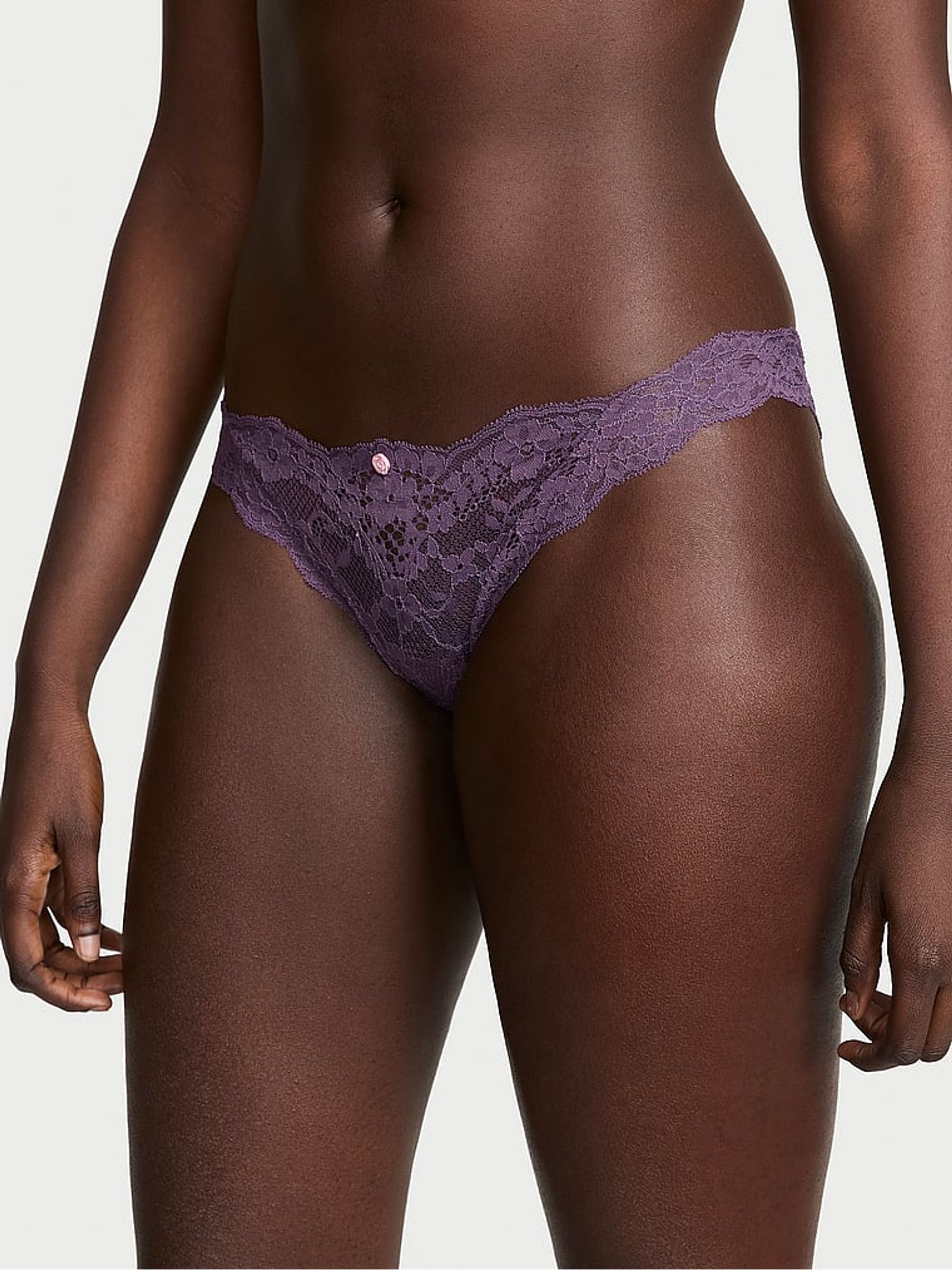 Shadow Purple Bikini Lace Knickers - Image 1 of 2