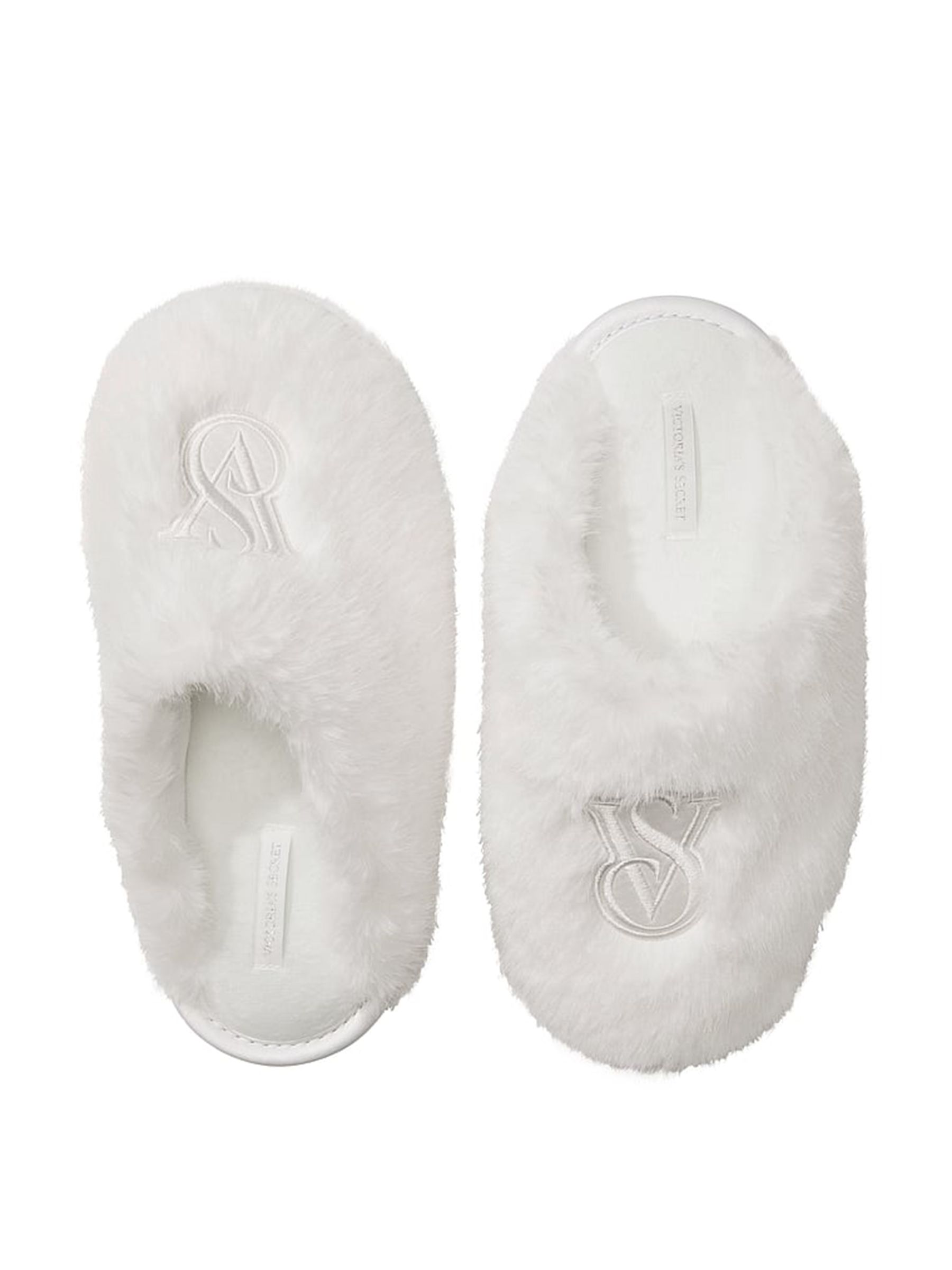 Coconut White Closed Toe Faux Fur Slippers - Image 1 of 2 Coconut White Closed Toe Faux Fur Slippers - Image 1 of 2