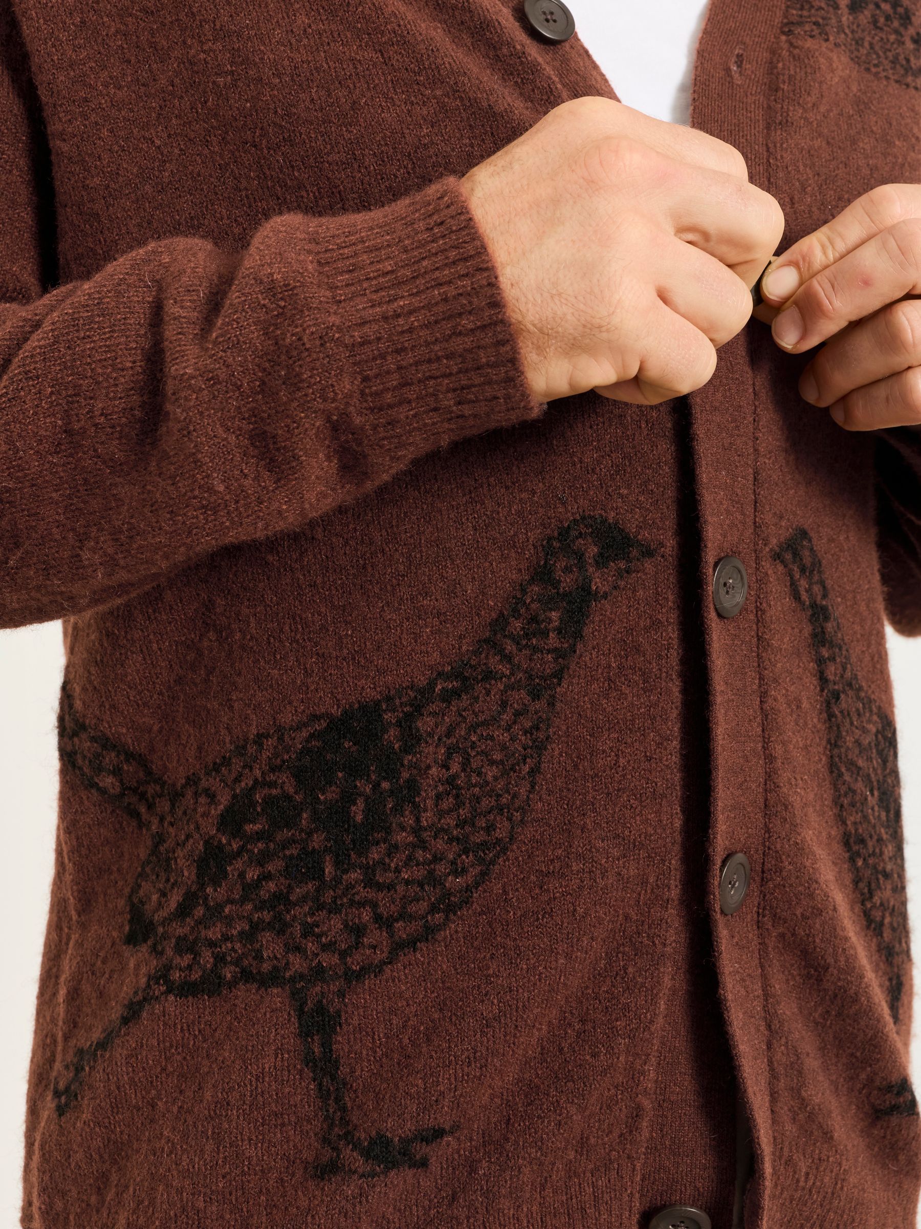 Brown Pheasant Fairisle Christmas Cardigan - Image 4 of 6