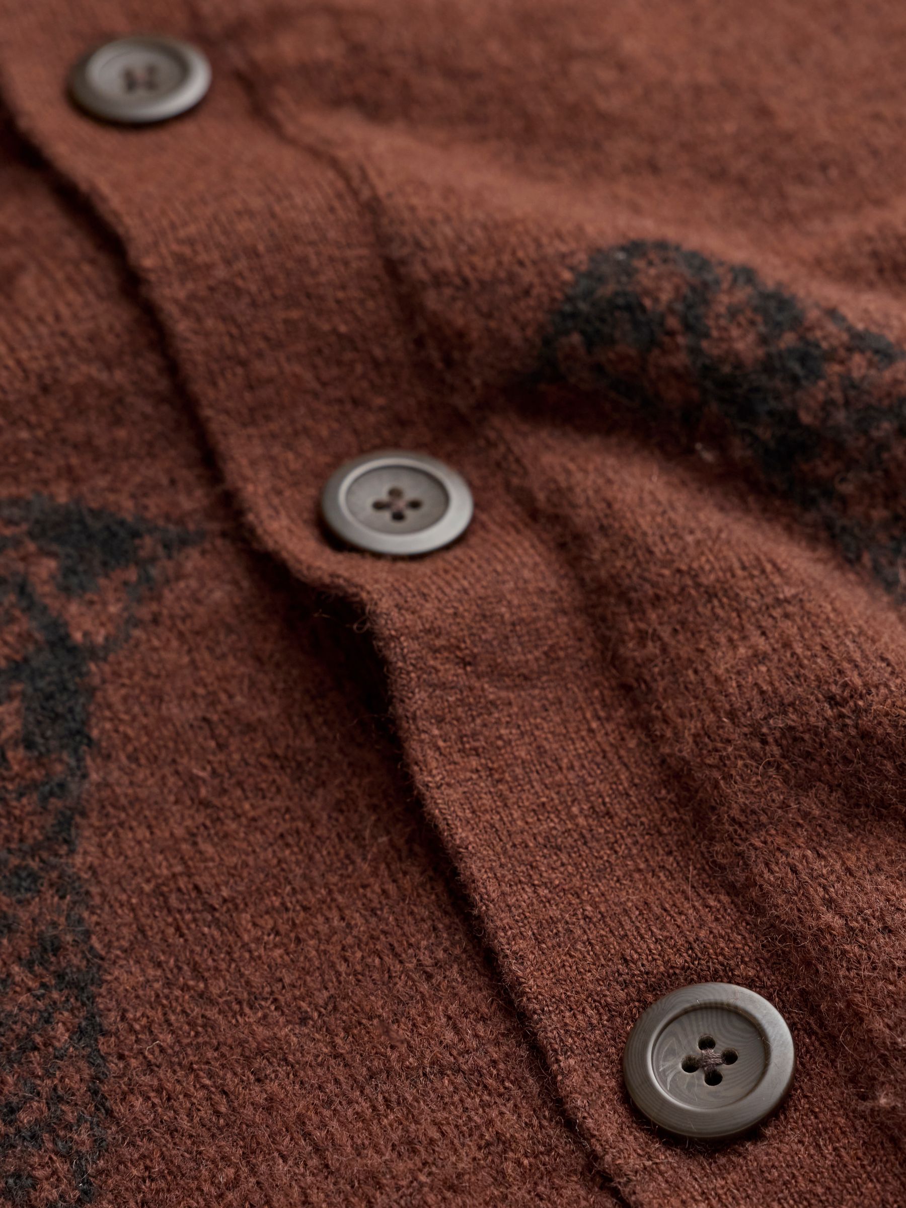 Brown Pheasant Fairisle Christmas Cardigan - Image 6 of 6