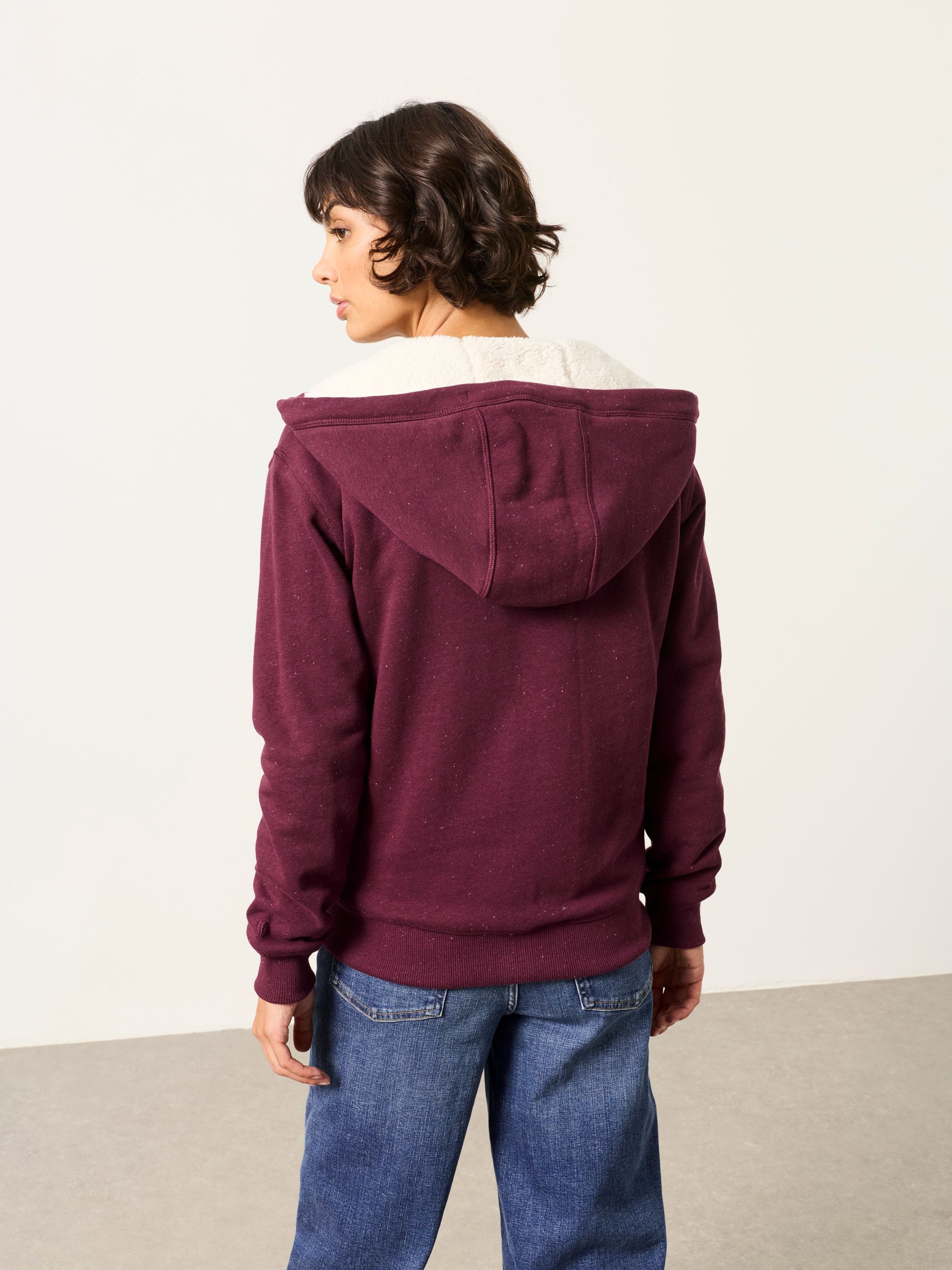 Amy Purple Borg Zip Through Hoodie - Image 2 of 5