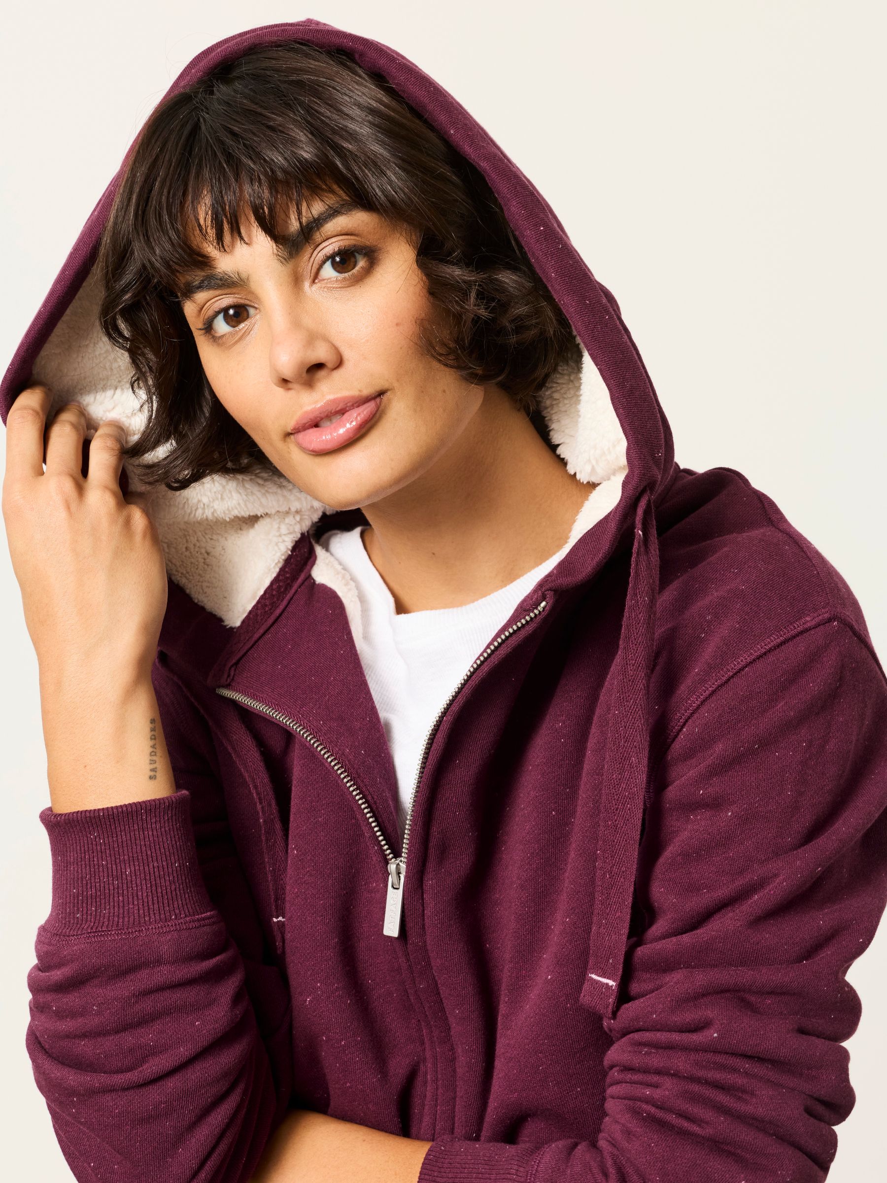Amy Purple Borg Zip Through Hoodie - Image 4 of 5
