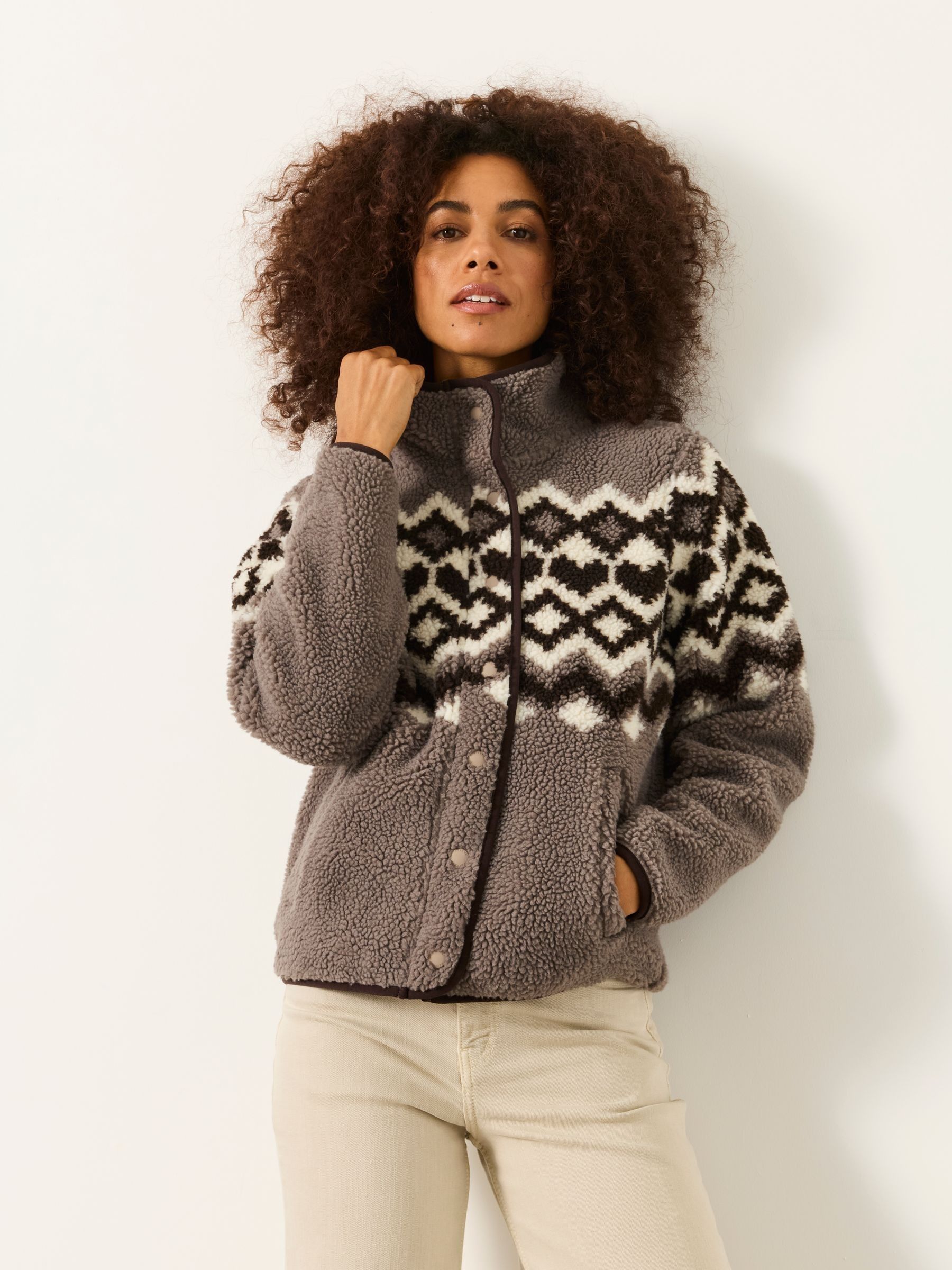 Ellie Natural Bomber Zip Through Fleece - Image 1 of 6