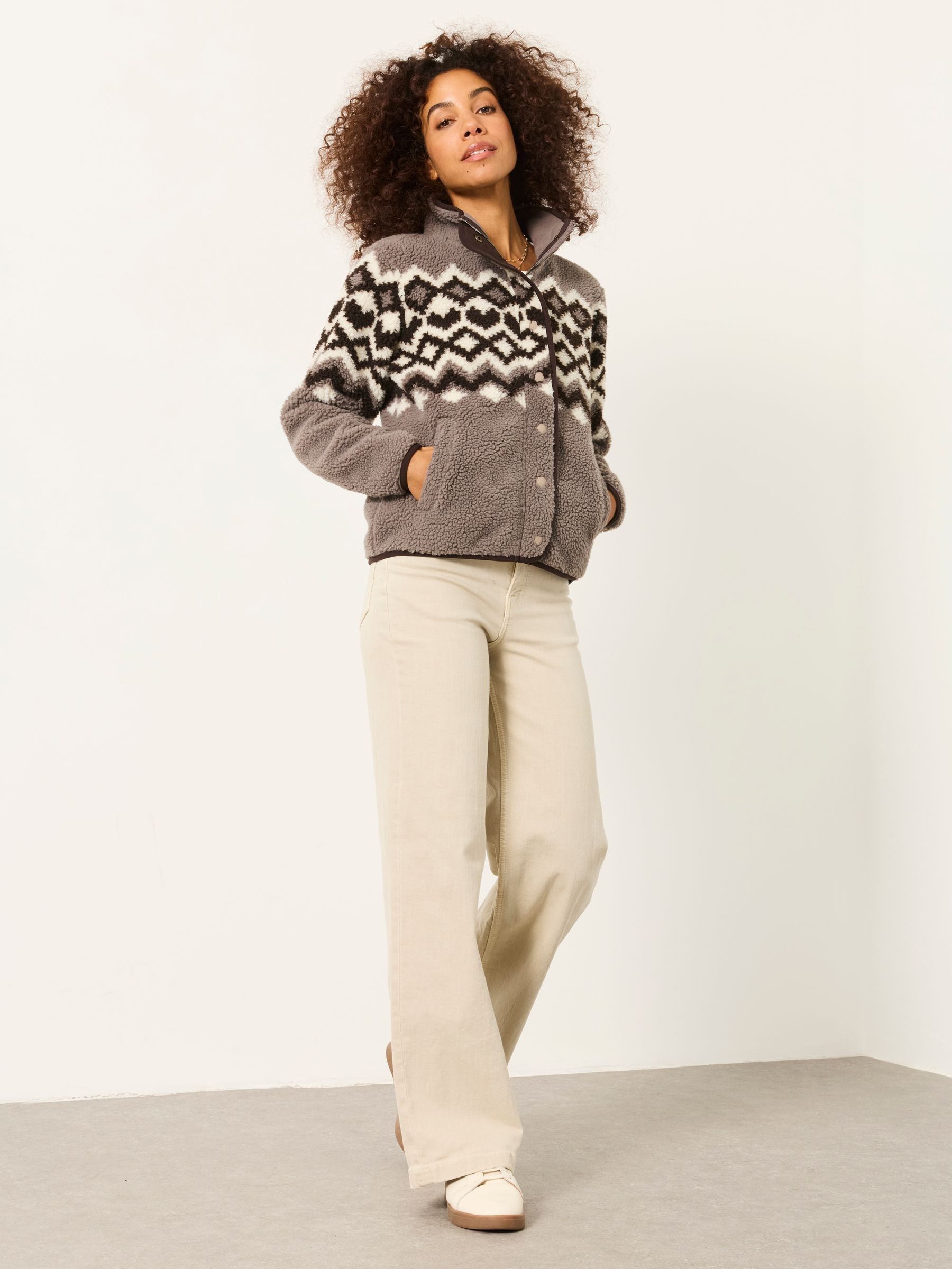 Ellie Natural Bomber Zip Through Fleece - Image 3 of 6