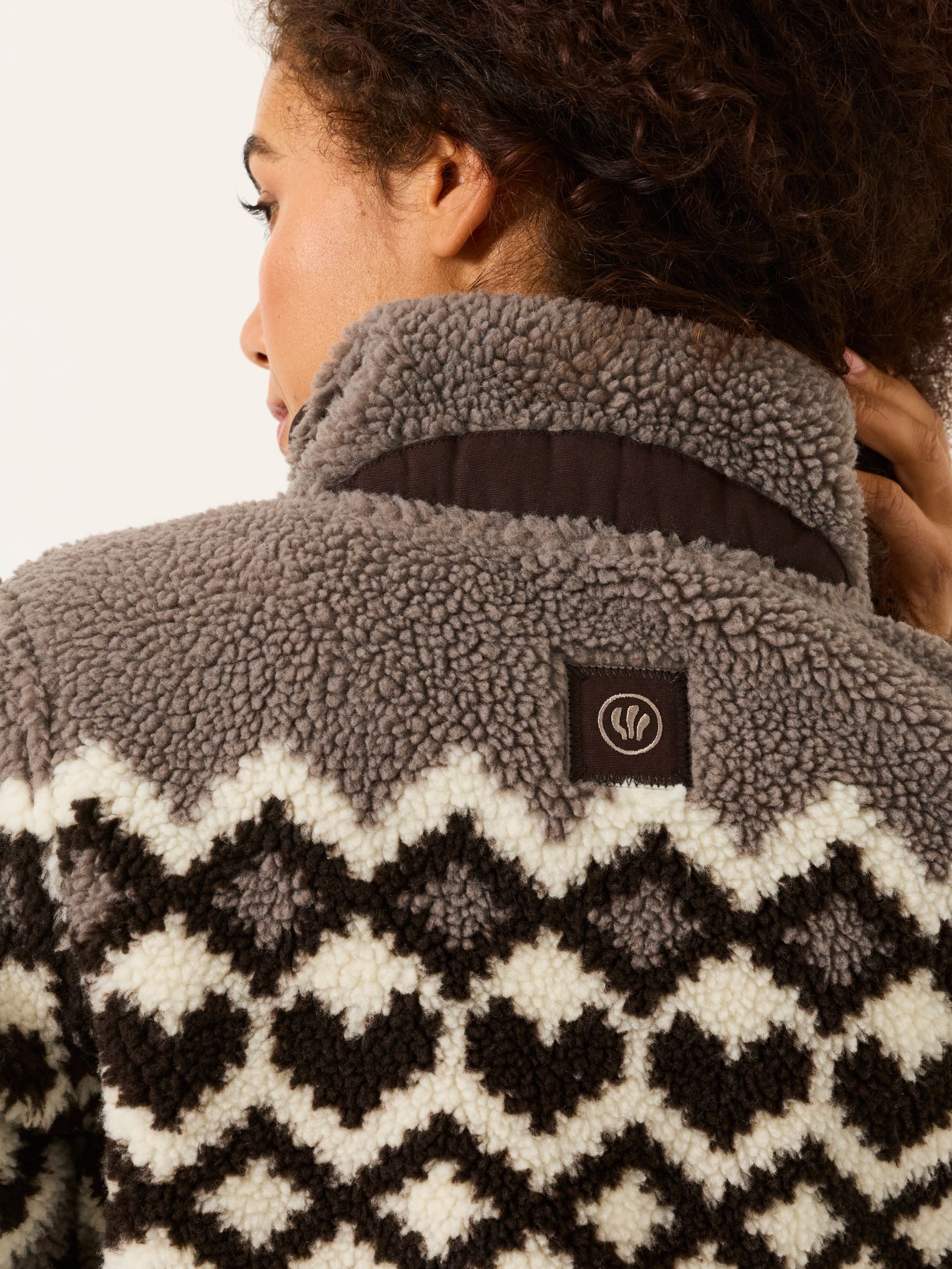 Ellie Natural Bomber Zip Through Fleece - Image 4 of 6