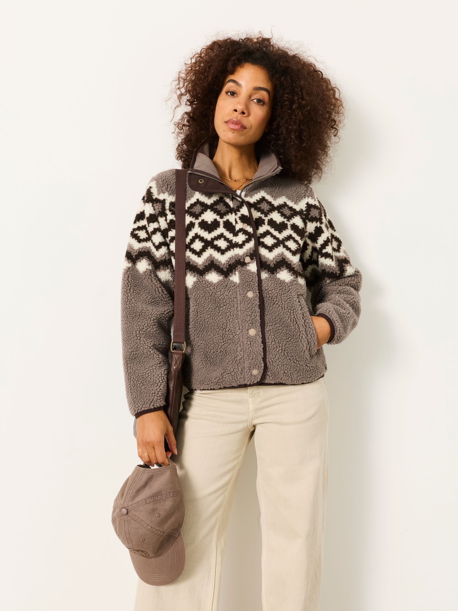 Ellie Natural Bomber Zip Through Fleece - Image 5 of 6