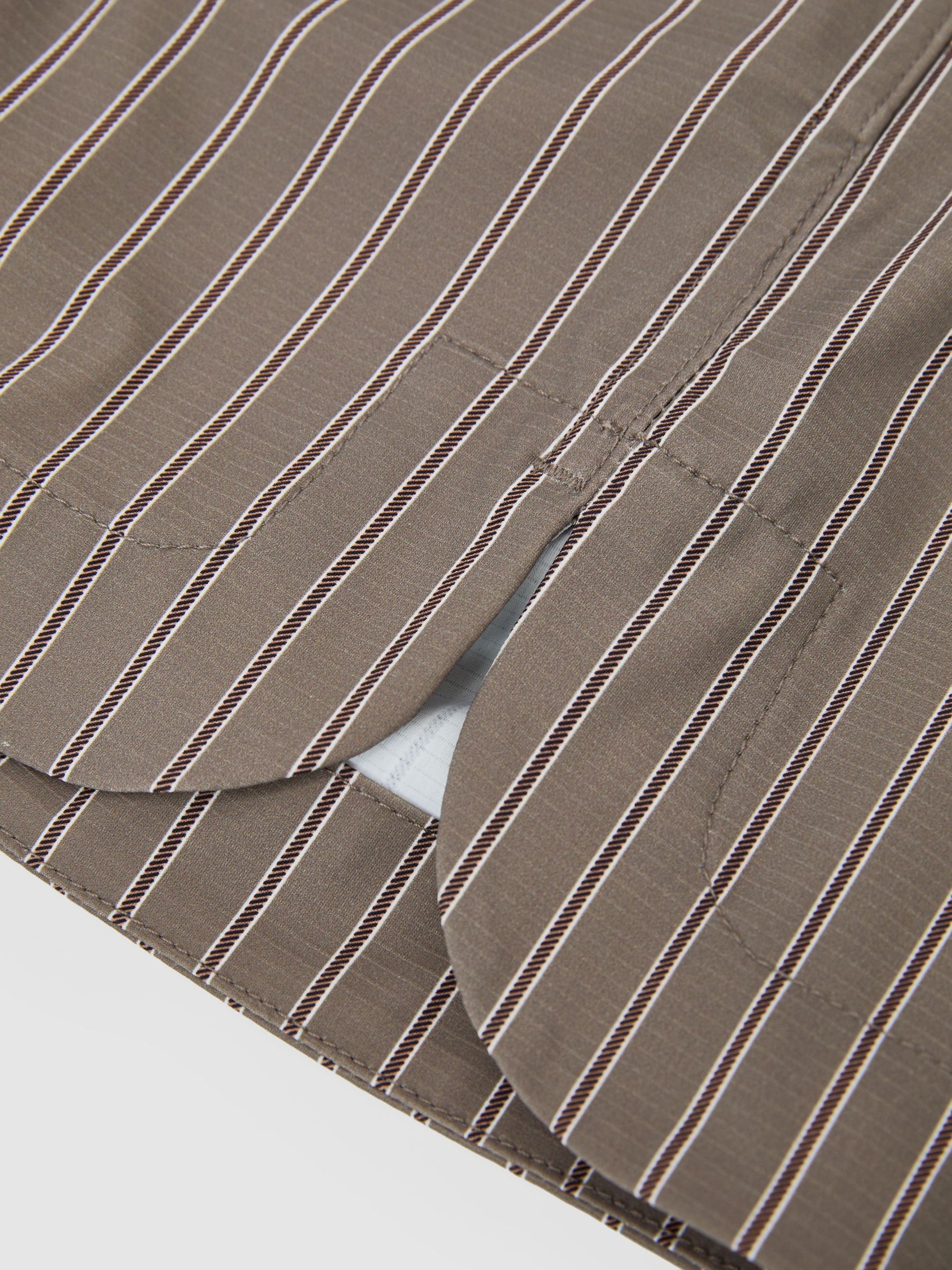 Stripe Drawstring Shorts in Taupe Brown - Image 6 of 6