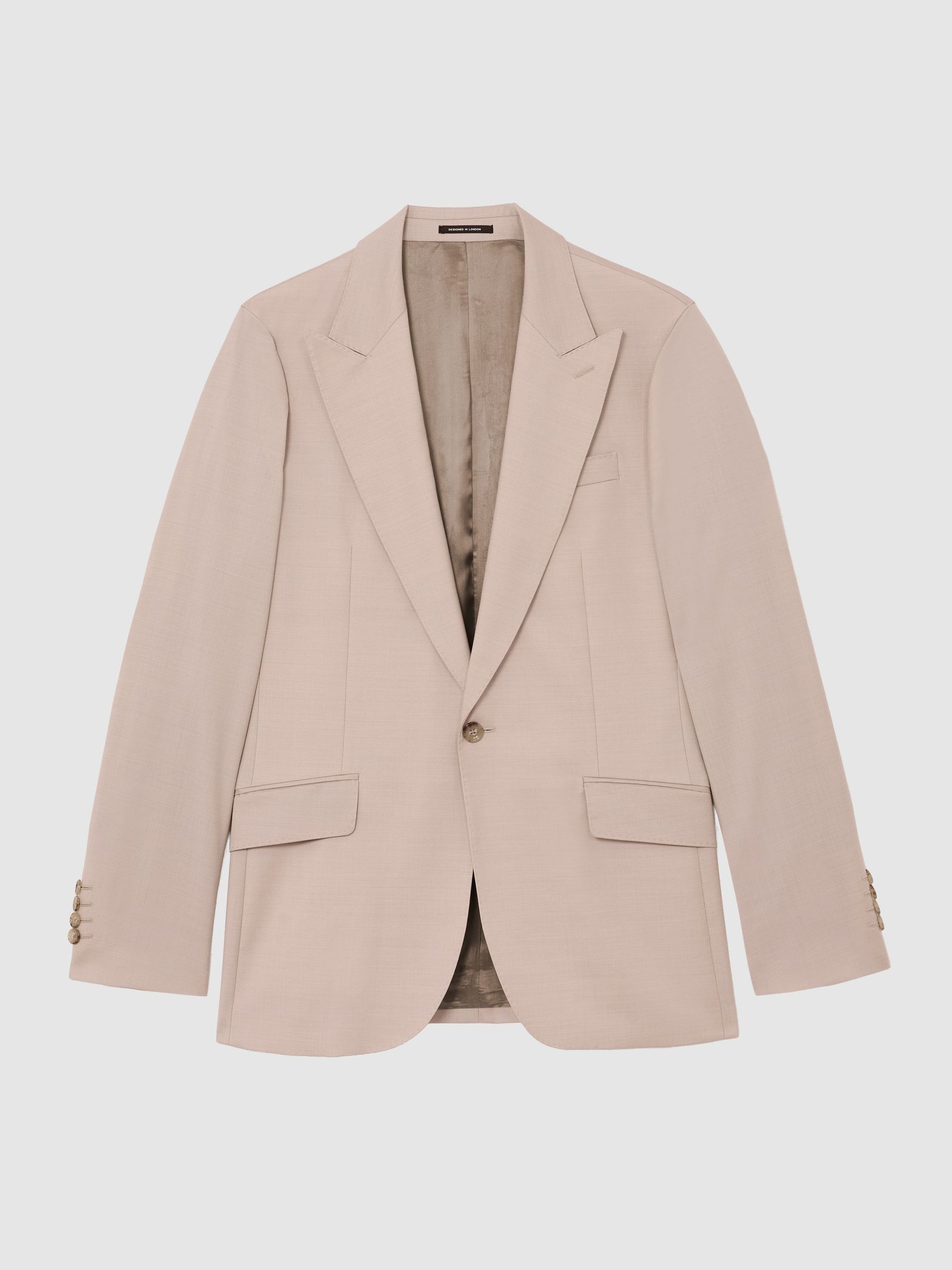 Wool Single-Breasted Tailored-Fit Blazer in Dusty Pink - Image 2 of 7